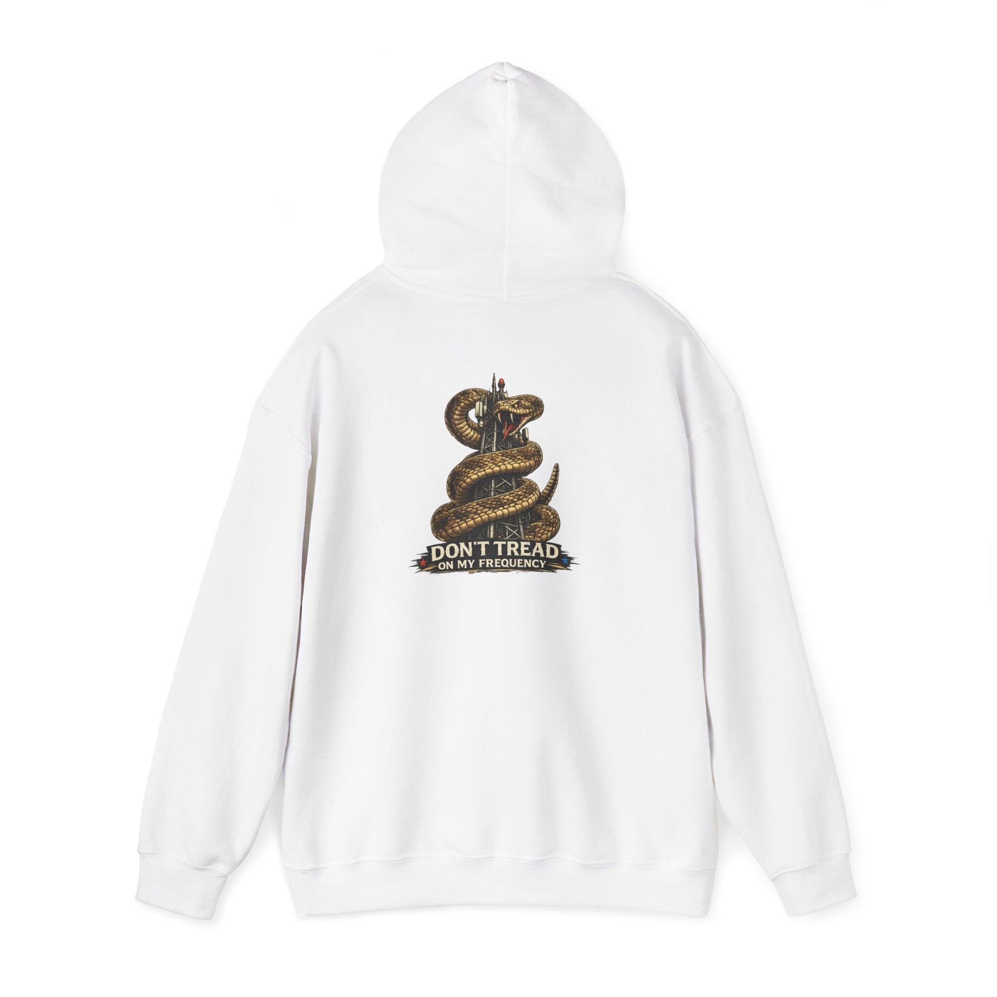 'Don't Tread On My Frequency' Coiled Snake Graphic Hoodie