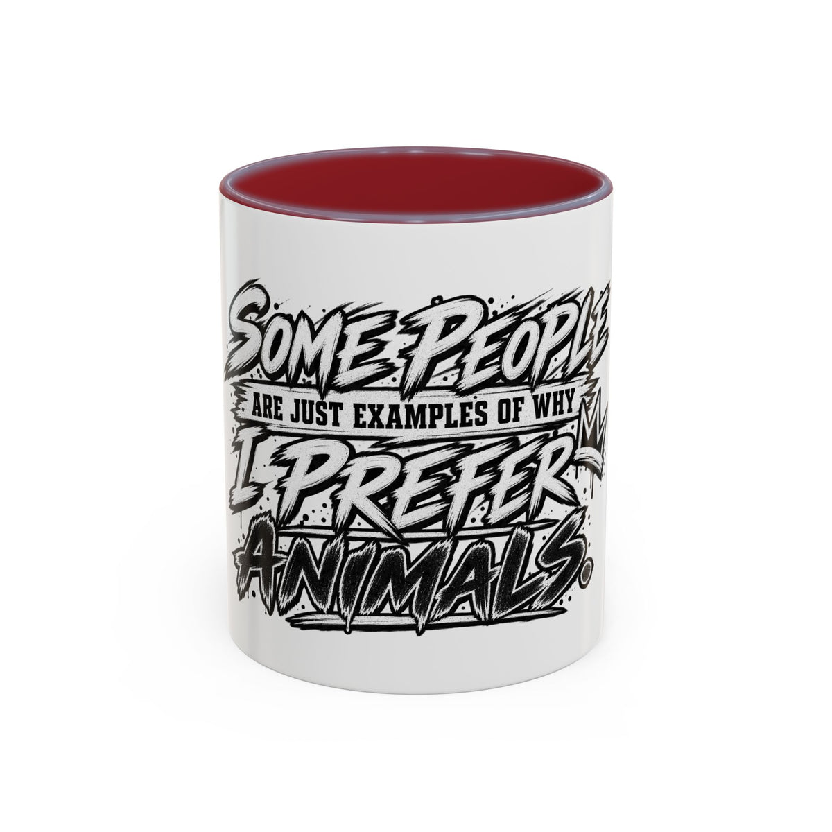 'I Prefer Animals' Accent Coffee Mug