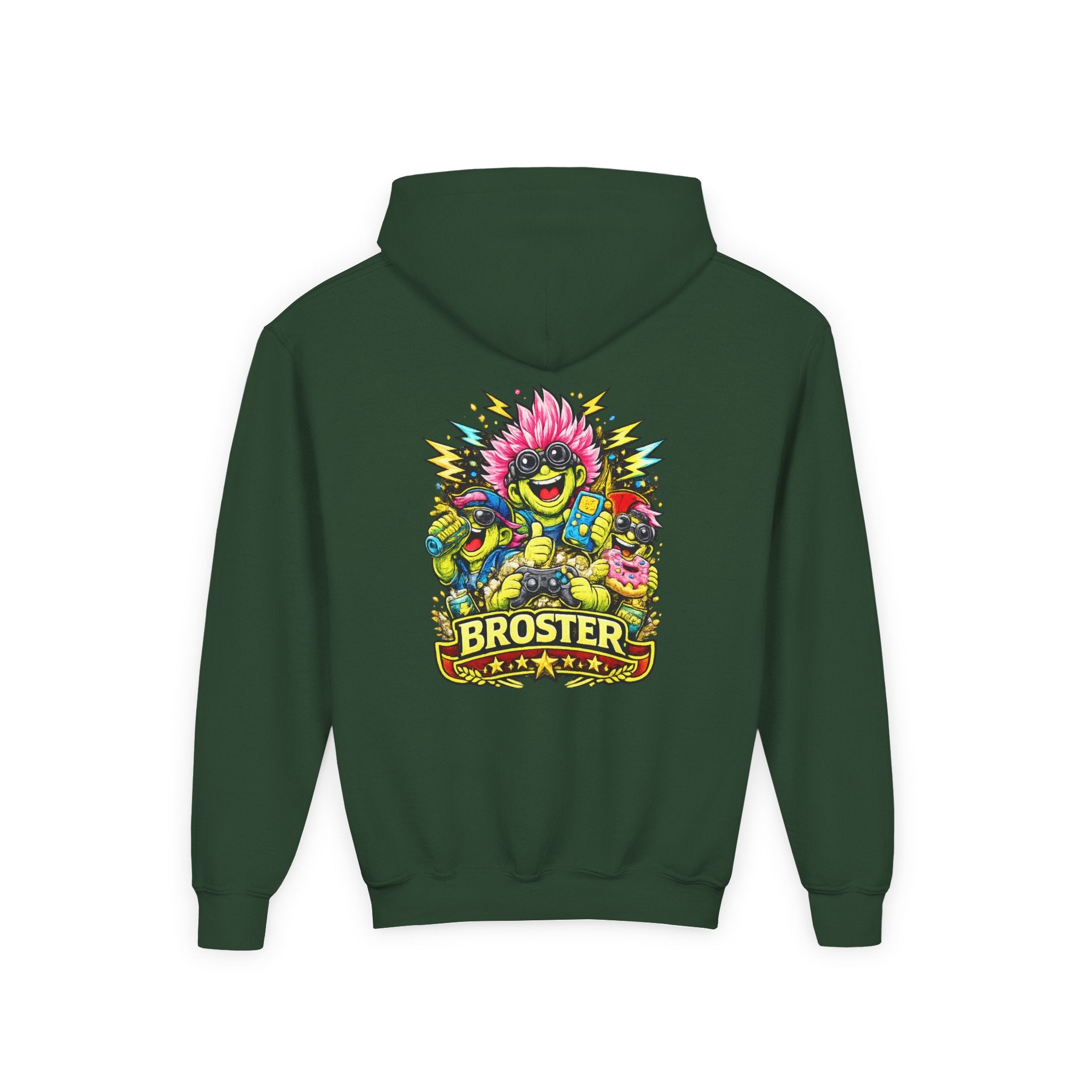 Colorful 'Broster' Monster Youth Hoodie