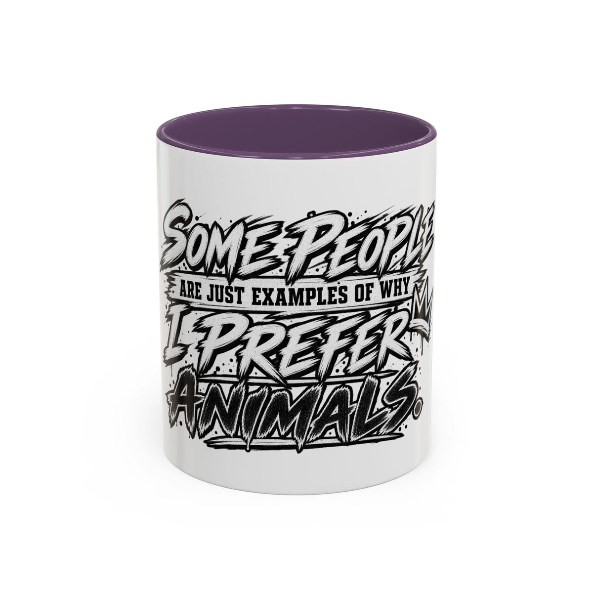 'I Prefer Animals' Accent Coffee Mug