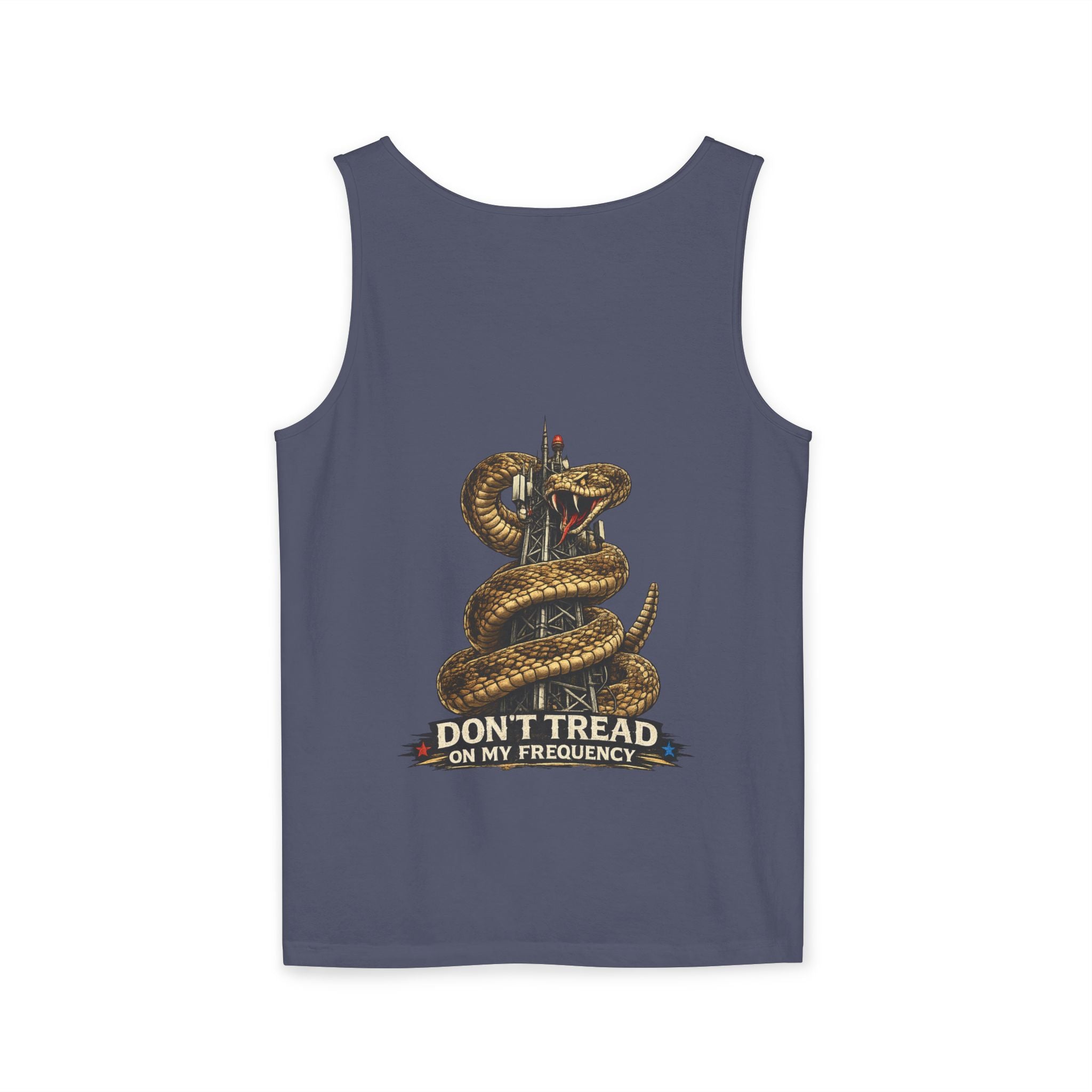 "Don't Tread on My Frequency" Snake Graphic Tank Top