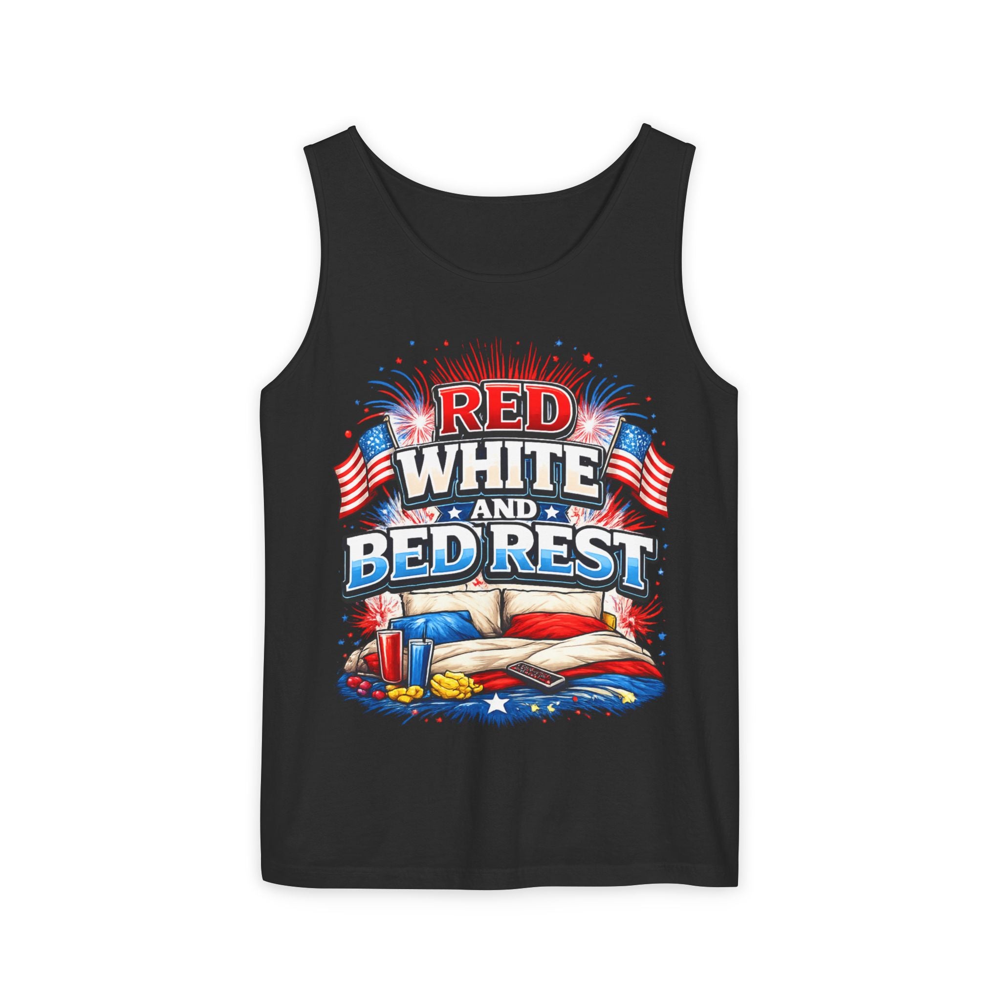 "Red White and Bed Rest" Tank Top