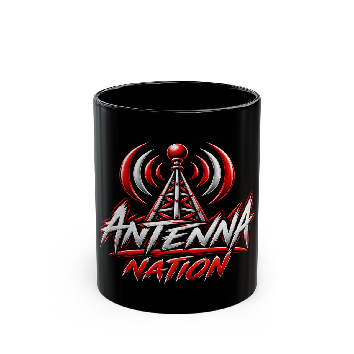 Antenna Nation Black Coffee Mug
