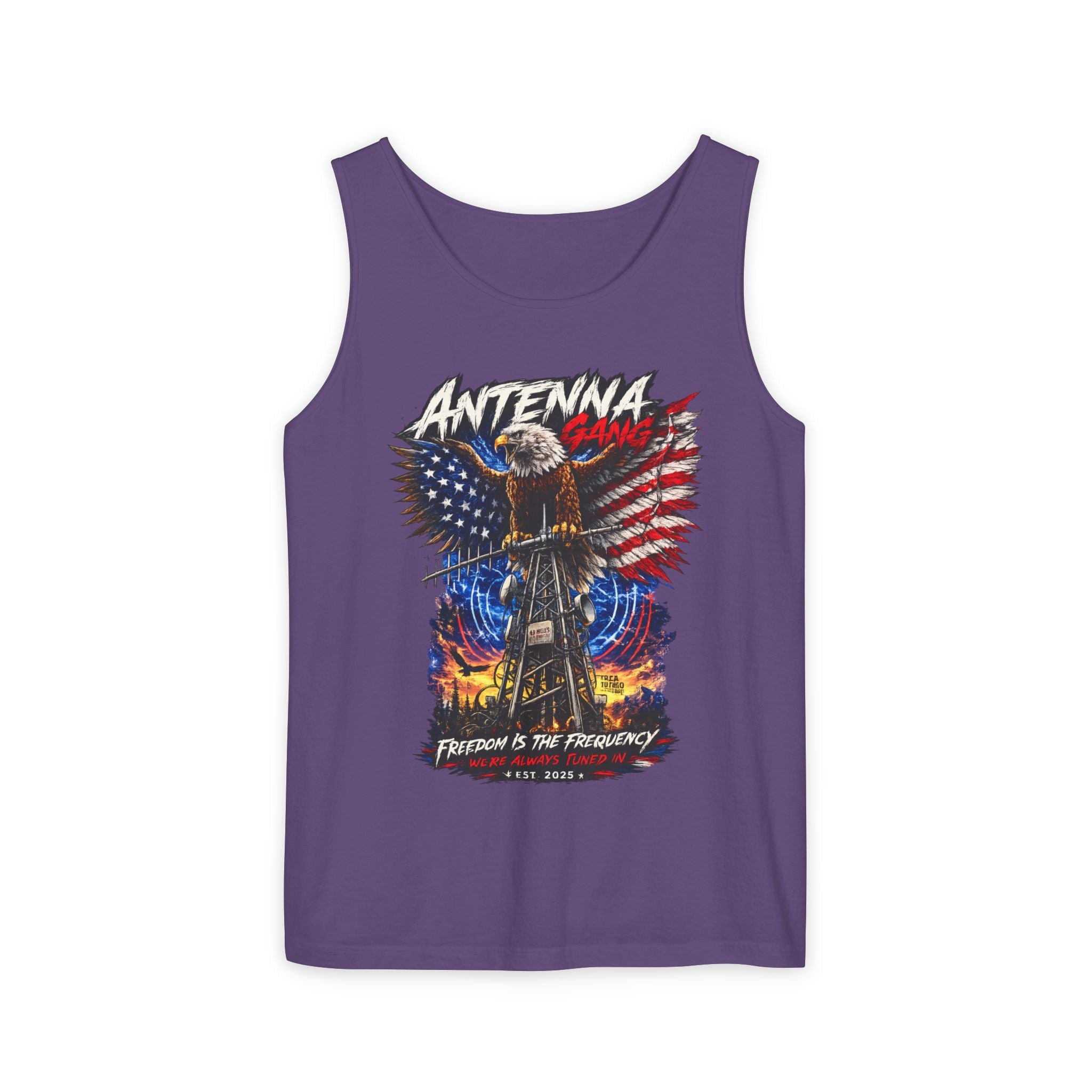 Antenna Gang Patriotic Tank Top Freedom Is The Frequency