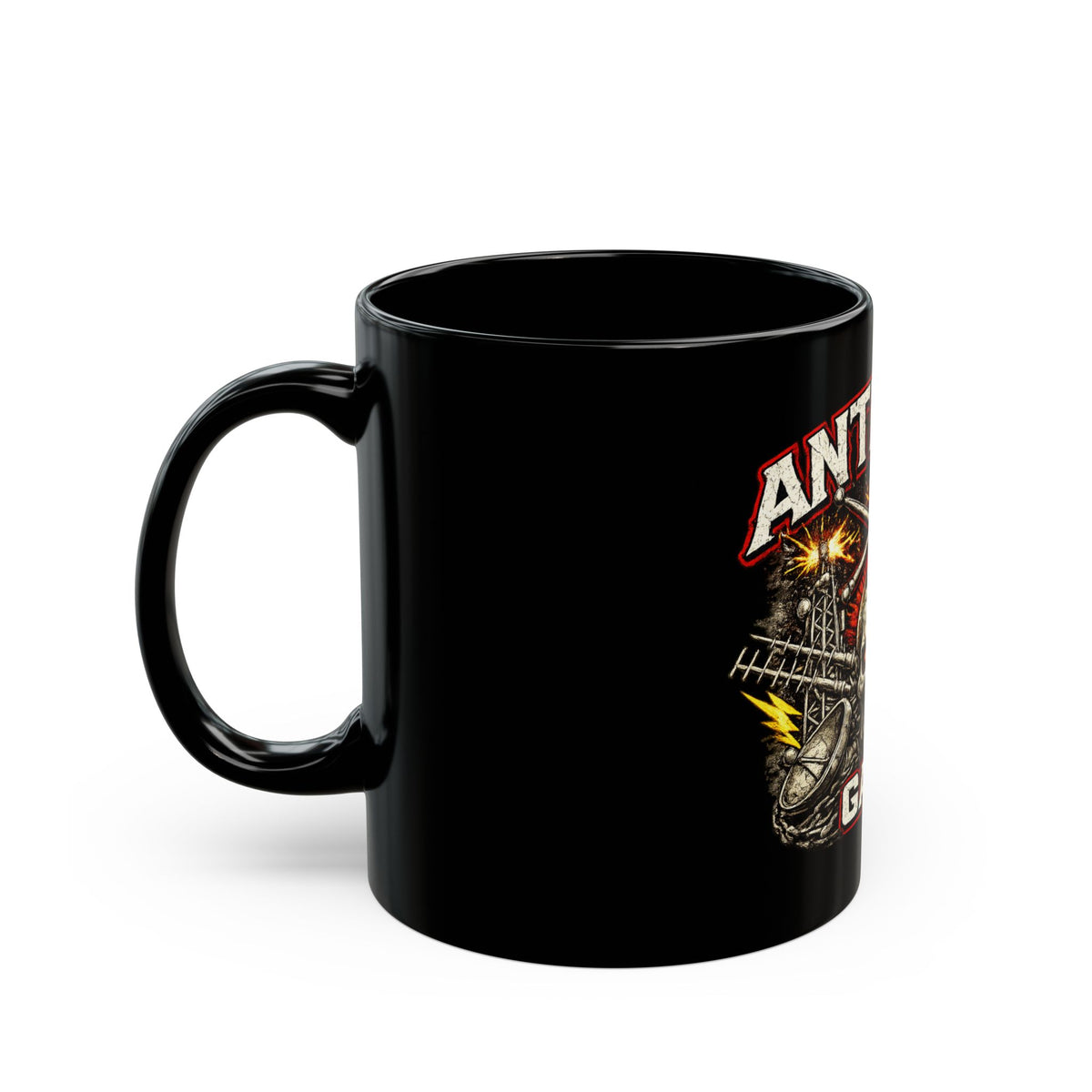 Antenna Gang Black Ceramic Mug