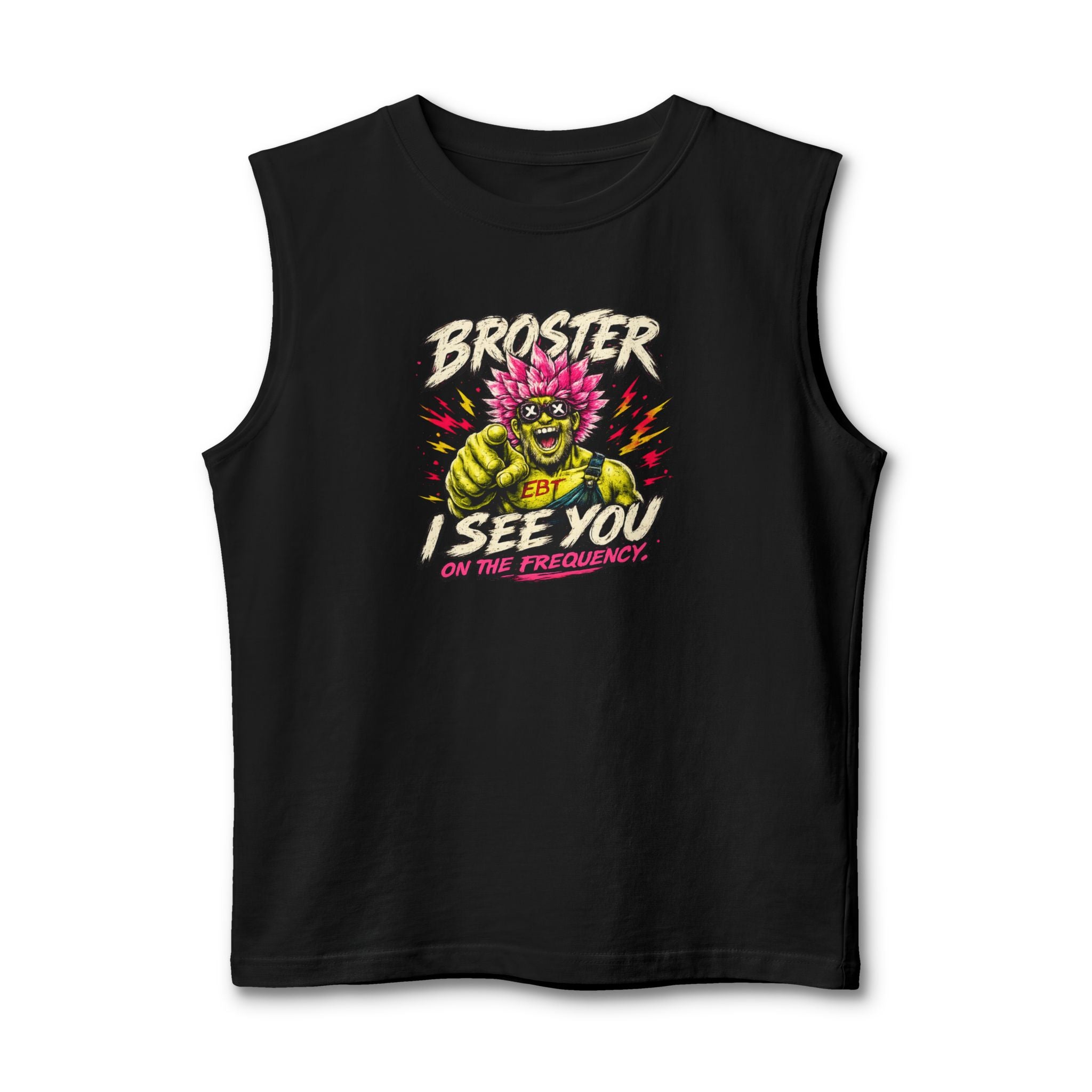 Broster “I See You” Muscle Tank — Retro Horror Punk Graphic