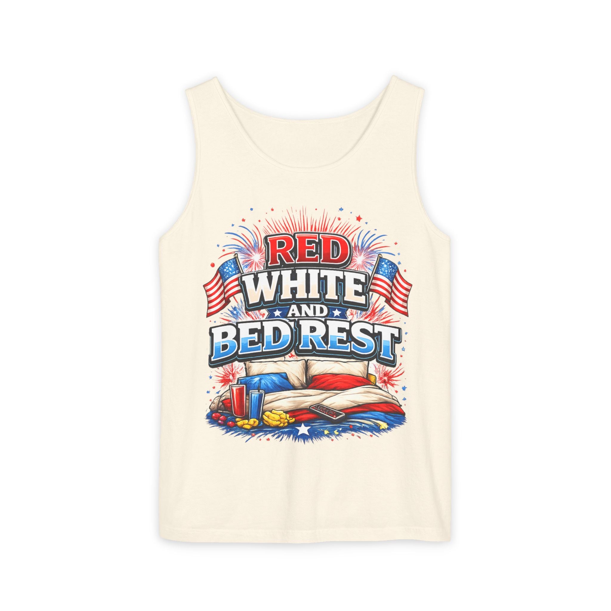 "Red White and Bed Rest" Tank Top