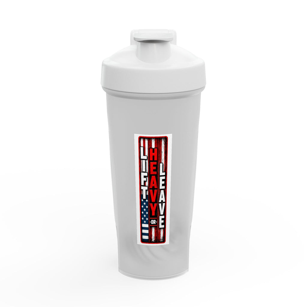Protein Shaker Bottle 'Lift Heavy, Leave' American Flag Fitness Shaker