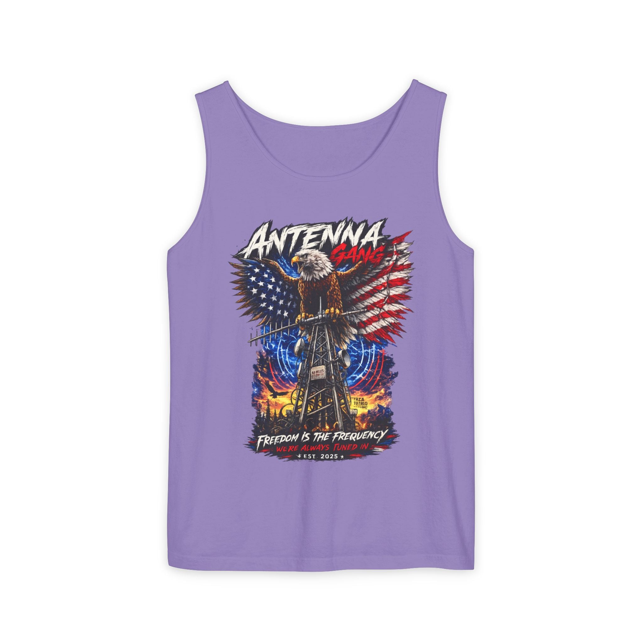 Antenna Gang Patriotic Tank Top Freedom Is The Frequency