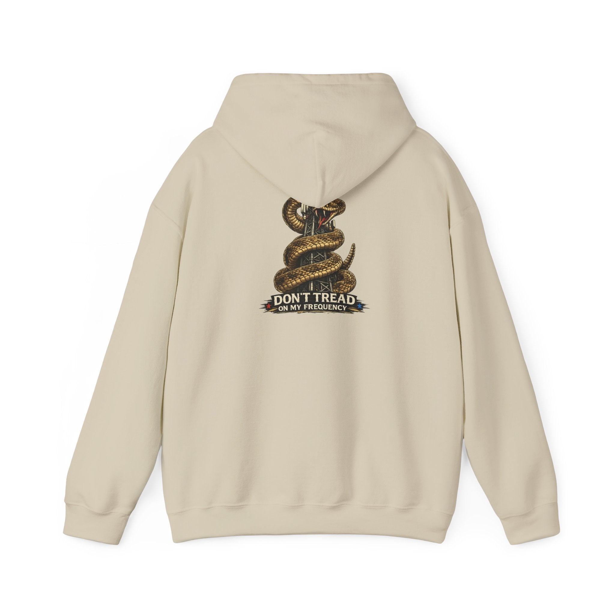 'Don't Tread On My Frequency' Coiled Snake Graphic Hoodie