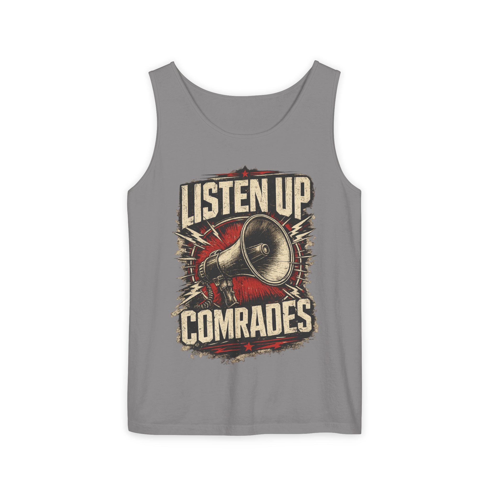 Listen Up Comrades Vintage Megaphone Tank Top