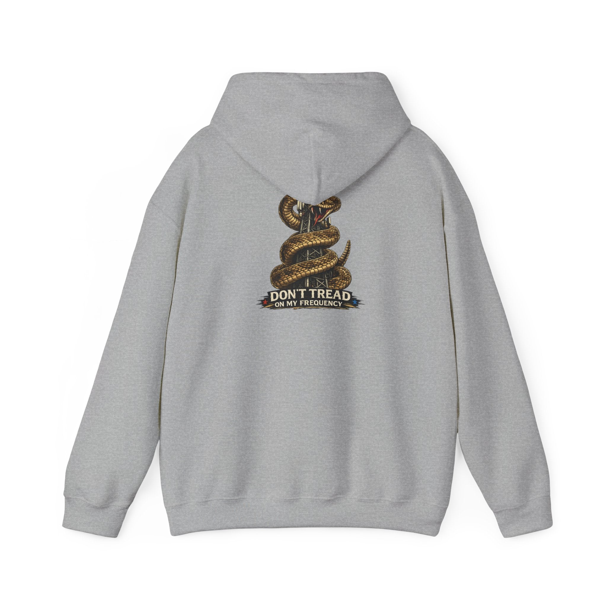 'Don't Tread On My Frequency' Coiled Snake Graphic Hoodie