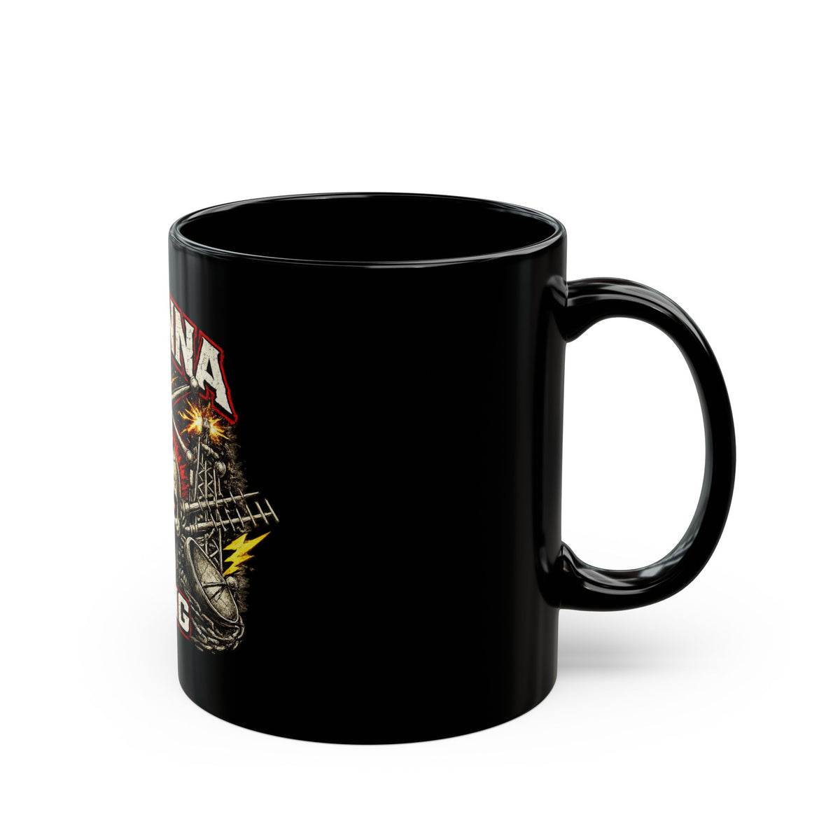 Antenna Gang Black Ceramic Mug