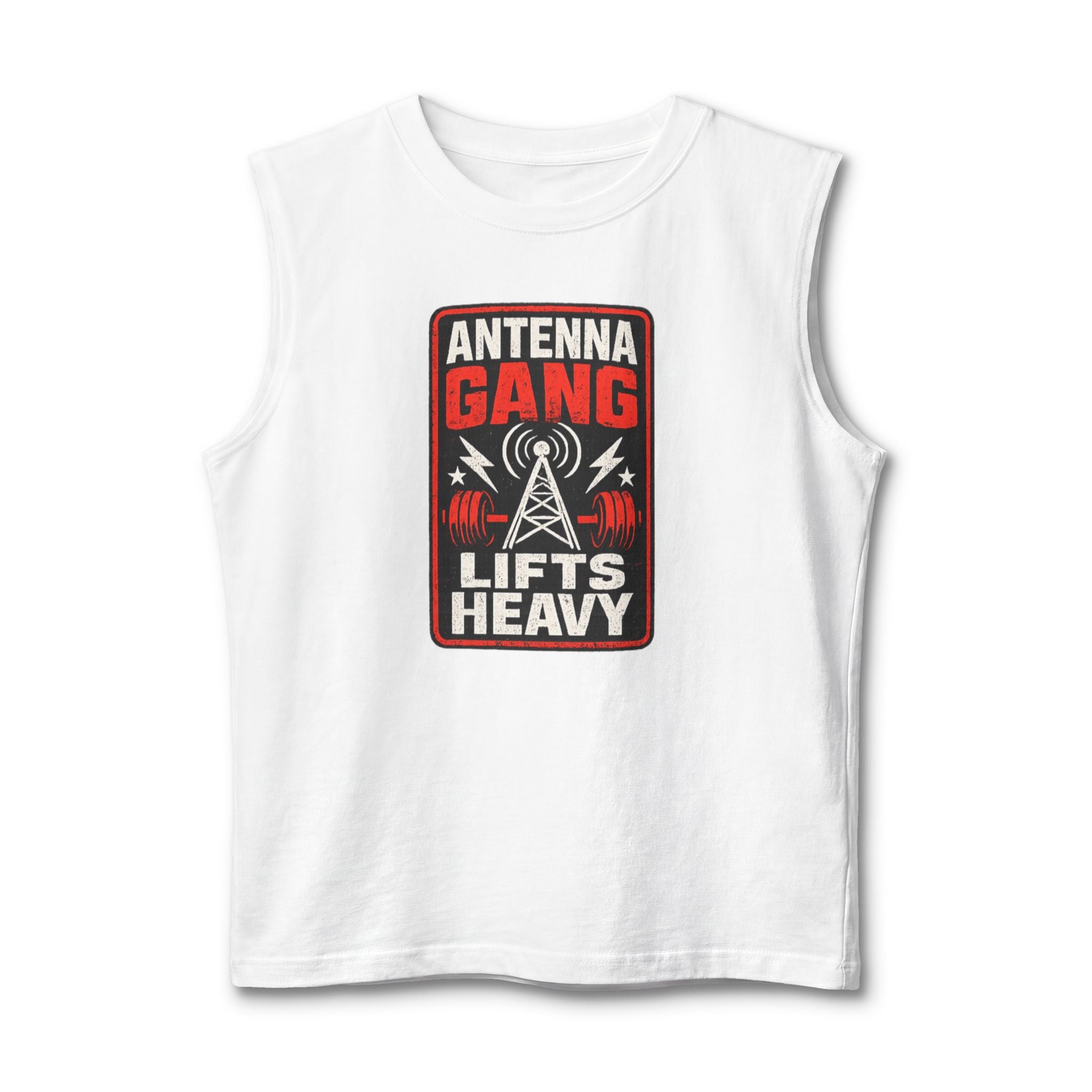 Antenna Gang 'Lifts Heavy' Radio Tower Muscle Shirt