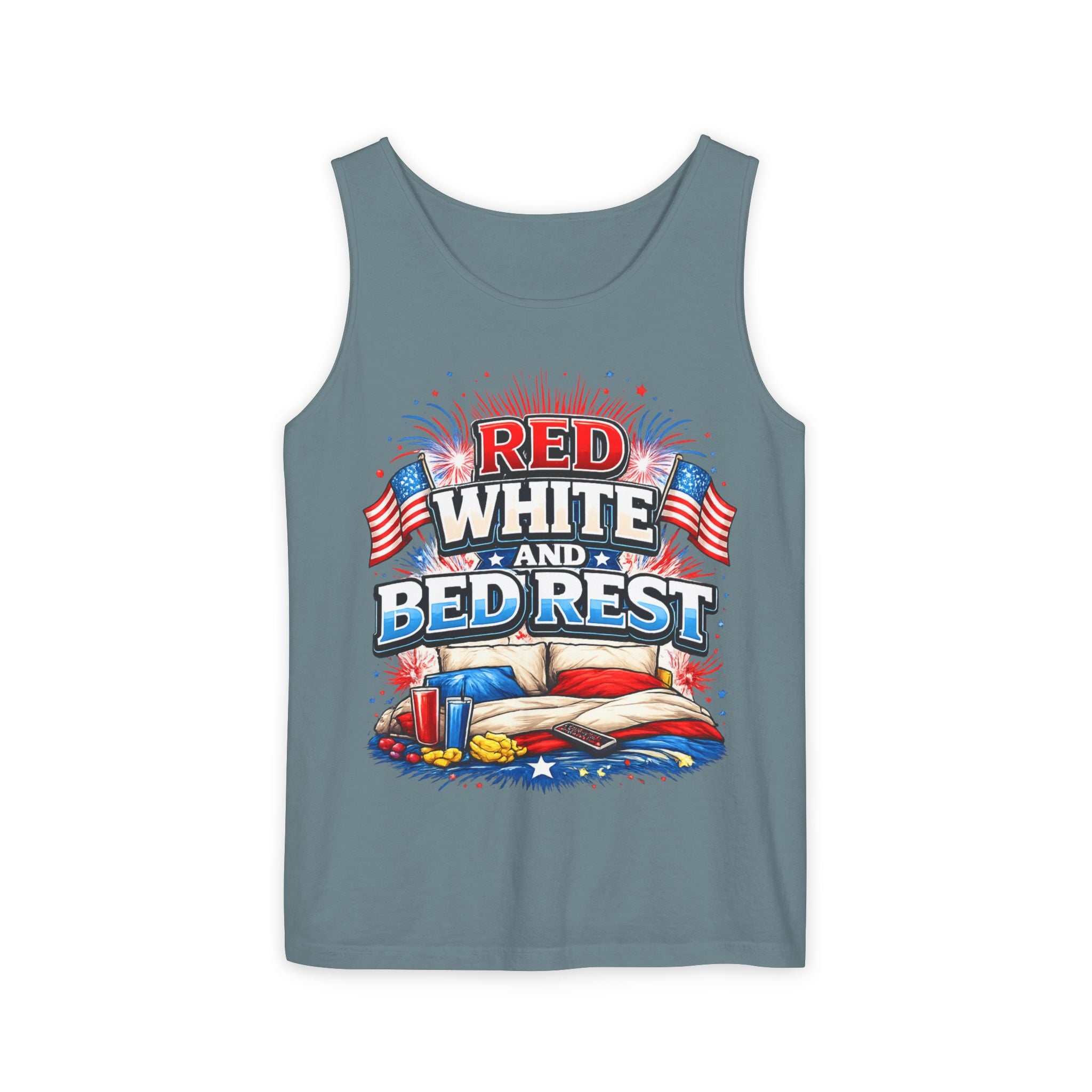 "Red White and Bed Rest" Tank Top