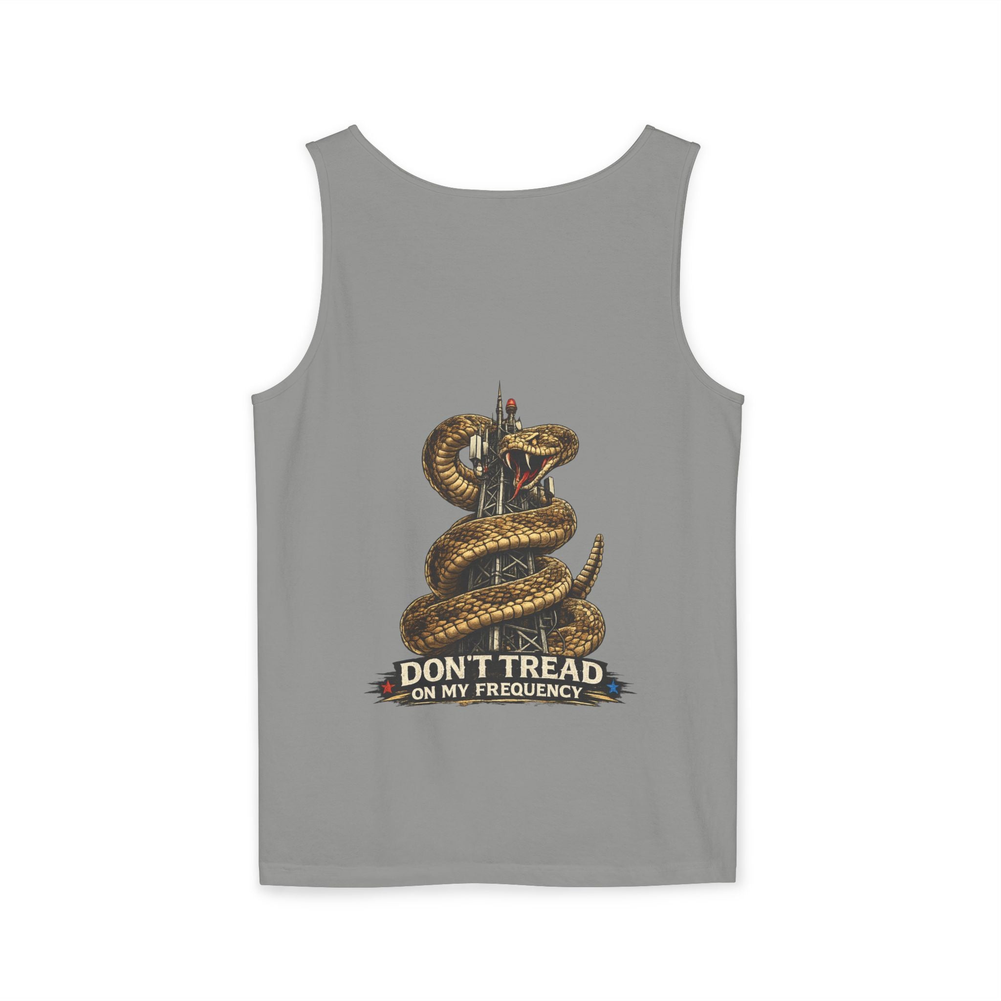 "Don't Tread on My Frequency" Snake Graphic Tank Top