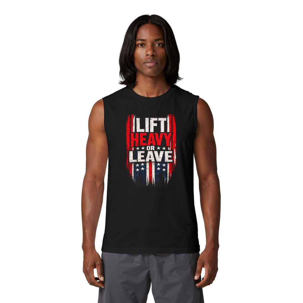 Lift Heavy or Leave American Flag Muscle Shirt