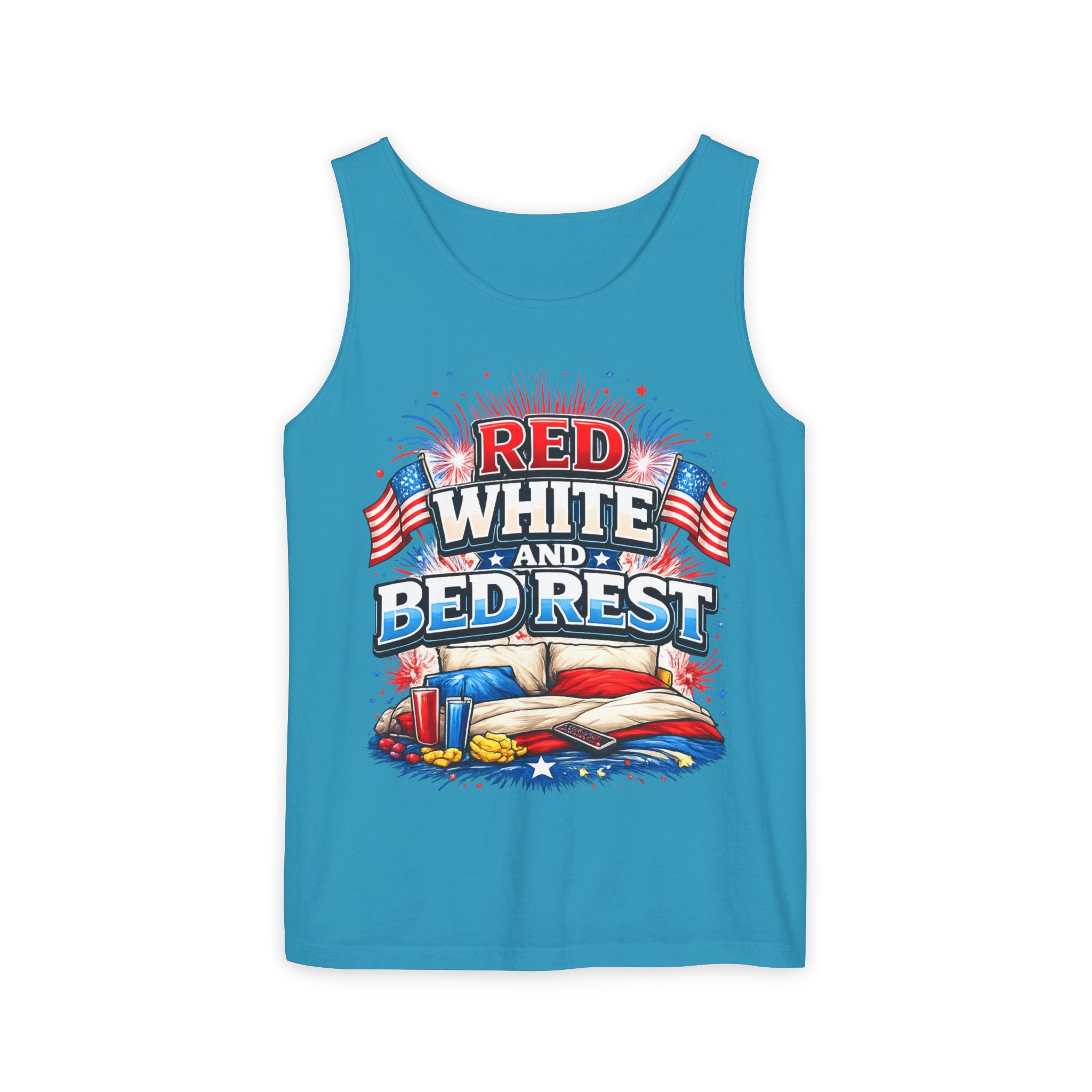 "Red White and Bed Rest" Tank Top
