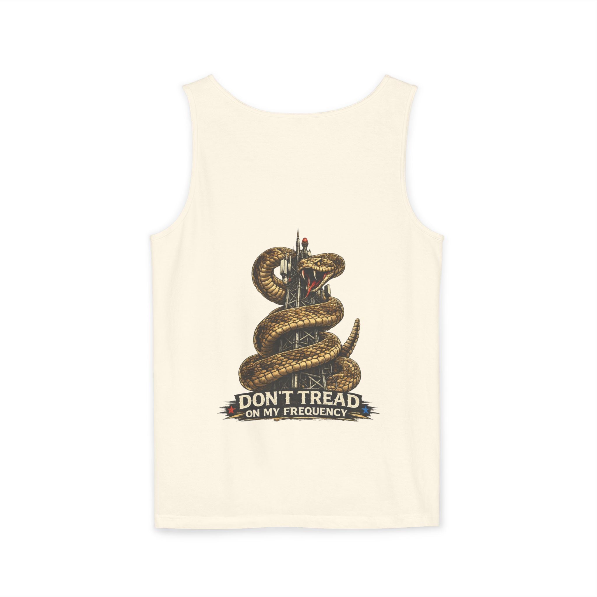 "Don't Tread on My Frequency" Snake Graphic Tank Top