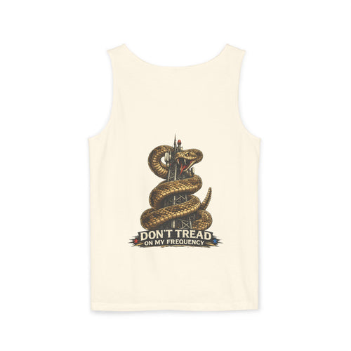 "Don't Tread on My Frequency" Snake Graphic Tank Top