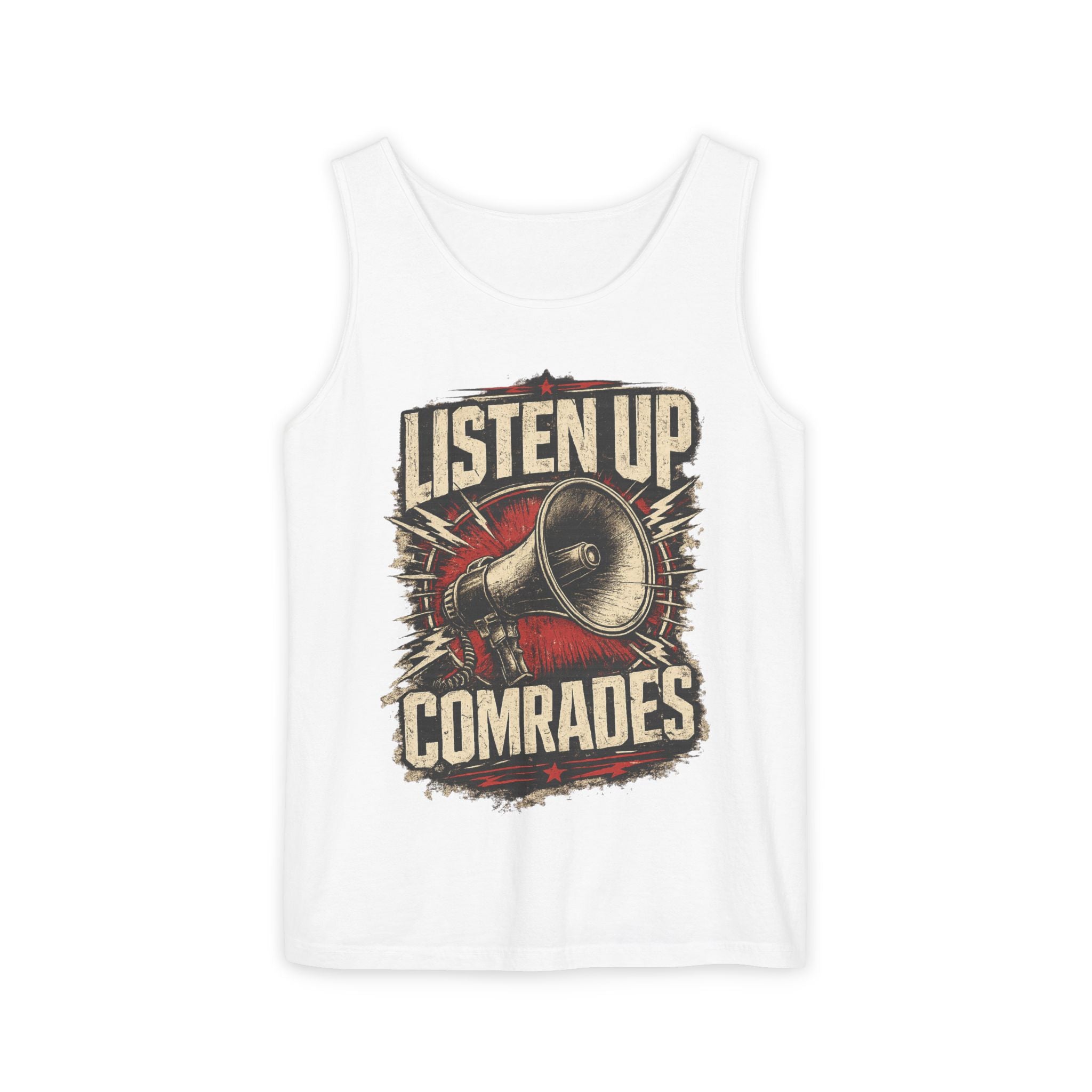 Listen Up Comrades Vintage Megaphone Tank Top