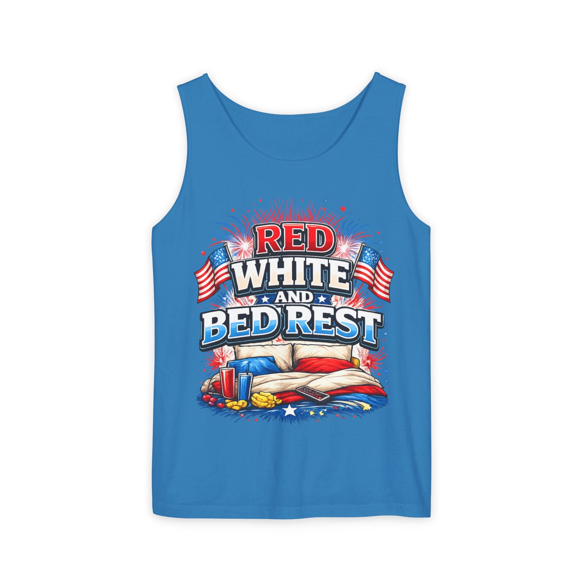 "Red White and Bed Rest" Tank Top