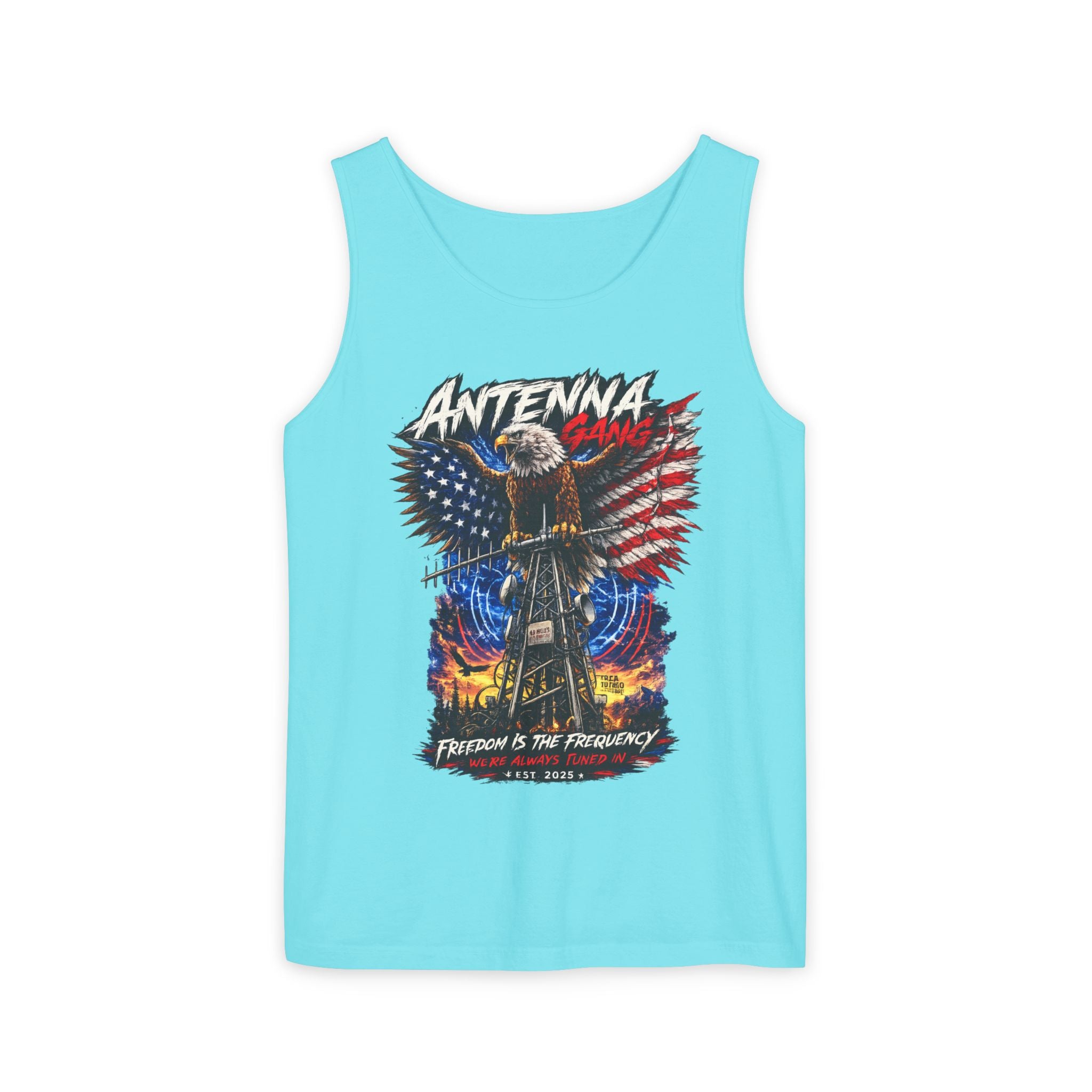 Antenna Gang Patriotic Tank Top Freedom Is The Frequency