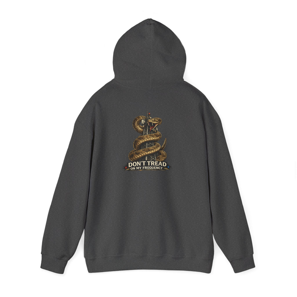 'Don't Tread On My Frequency' Coiled Snake Graphic Hoodie