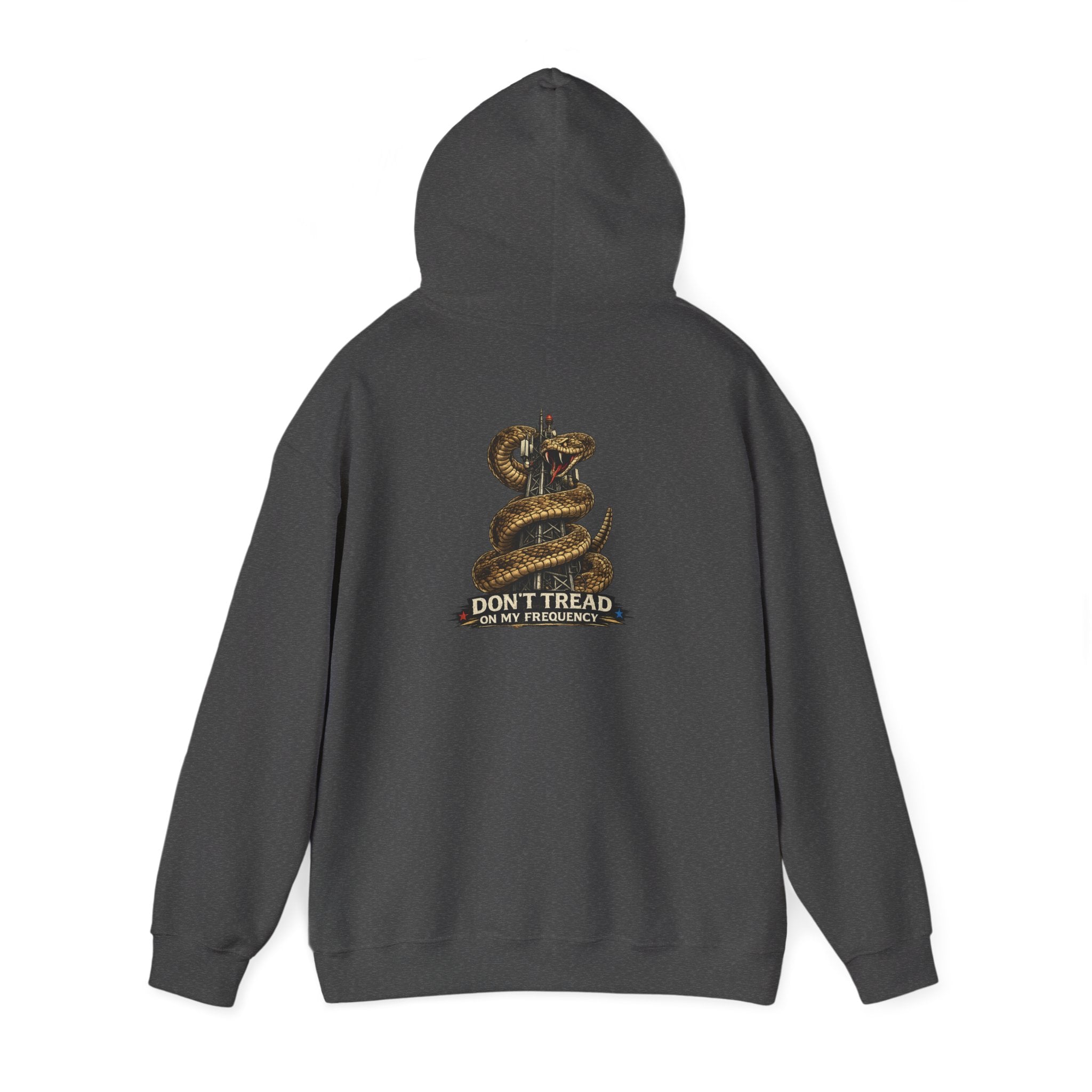 'Don't Tread On My Frequency' Coiled Snake Graphic Hoodie