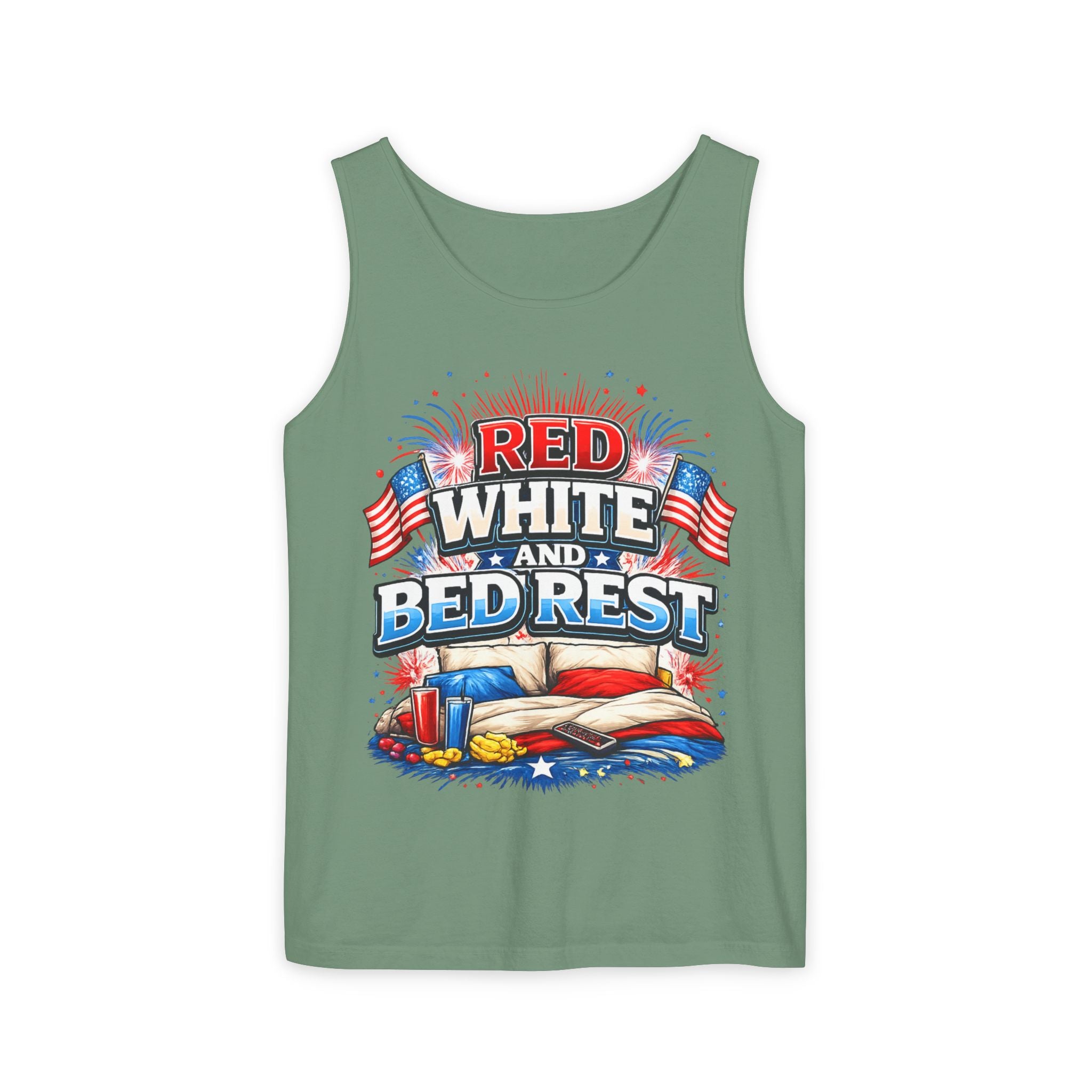 "Red White and Bed Rest" Tank Top