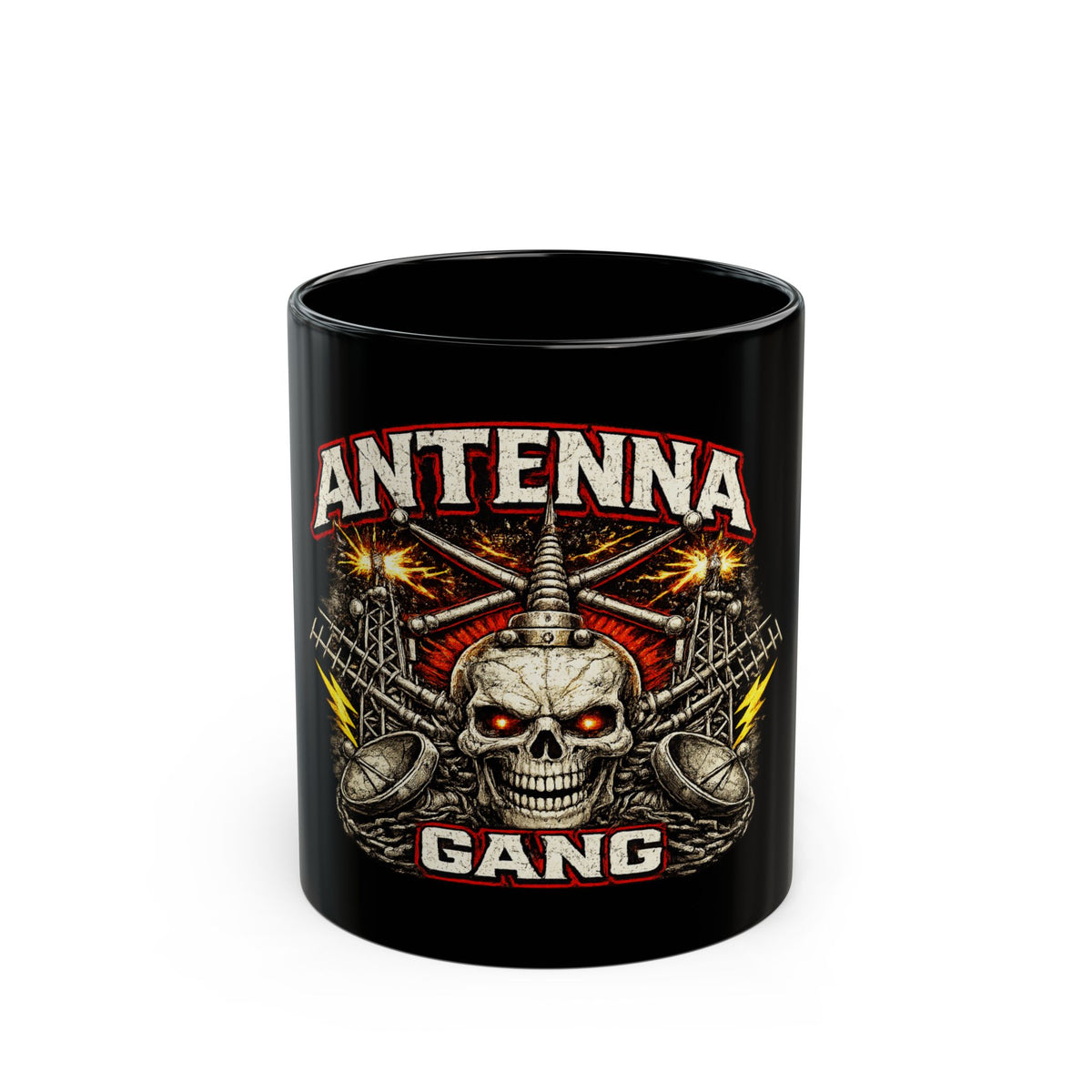 Antenna Gang Black Ceramic Mug