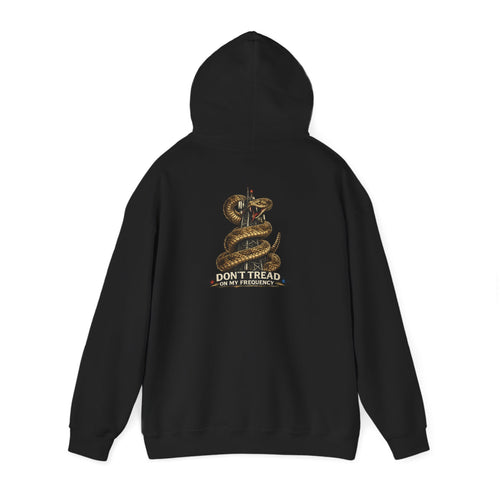 'Don't Tread On My Frequency' Coiled Snake Graphic Hoodie
