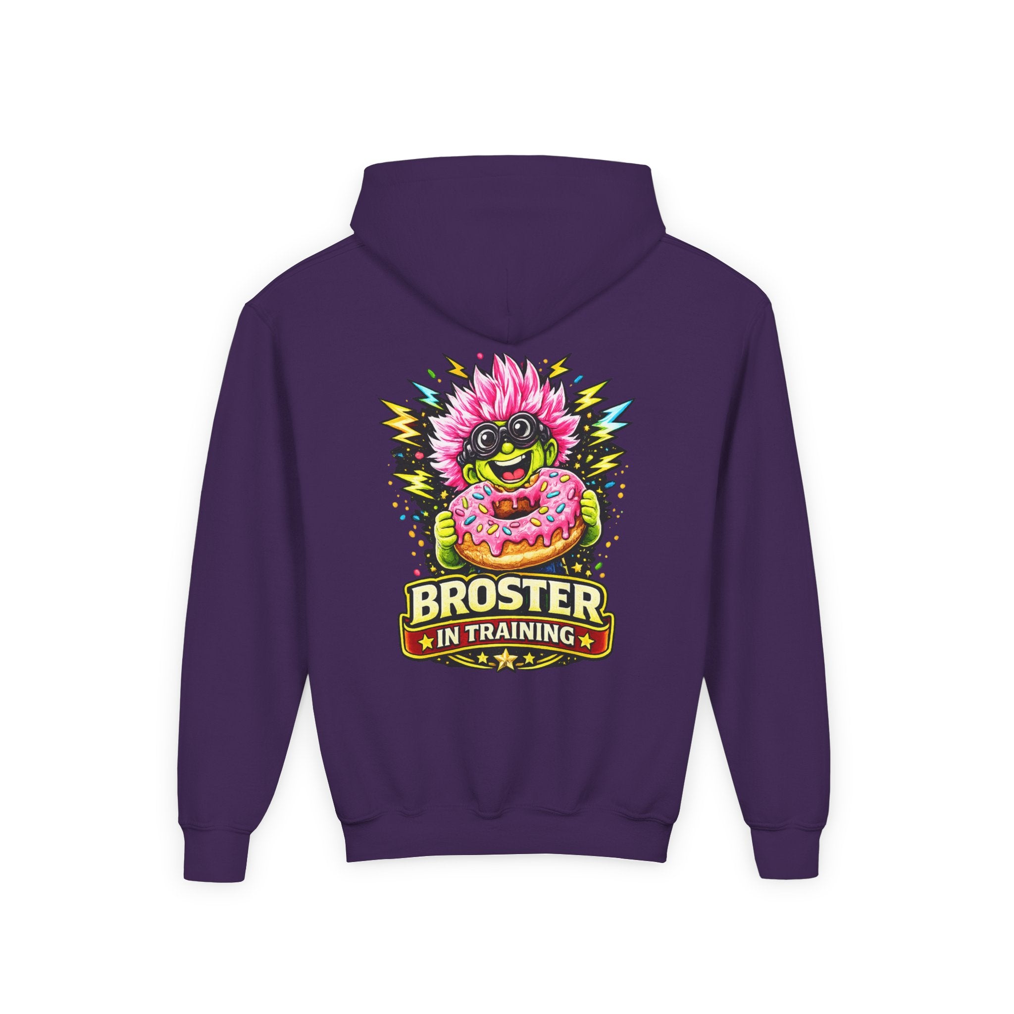 "Broster in Training" Colorful Donut Monster Youth Hoodie