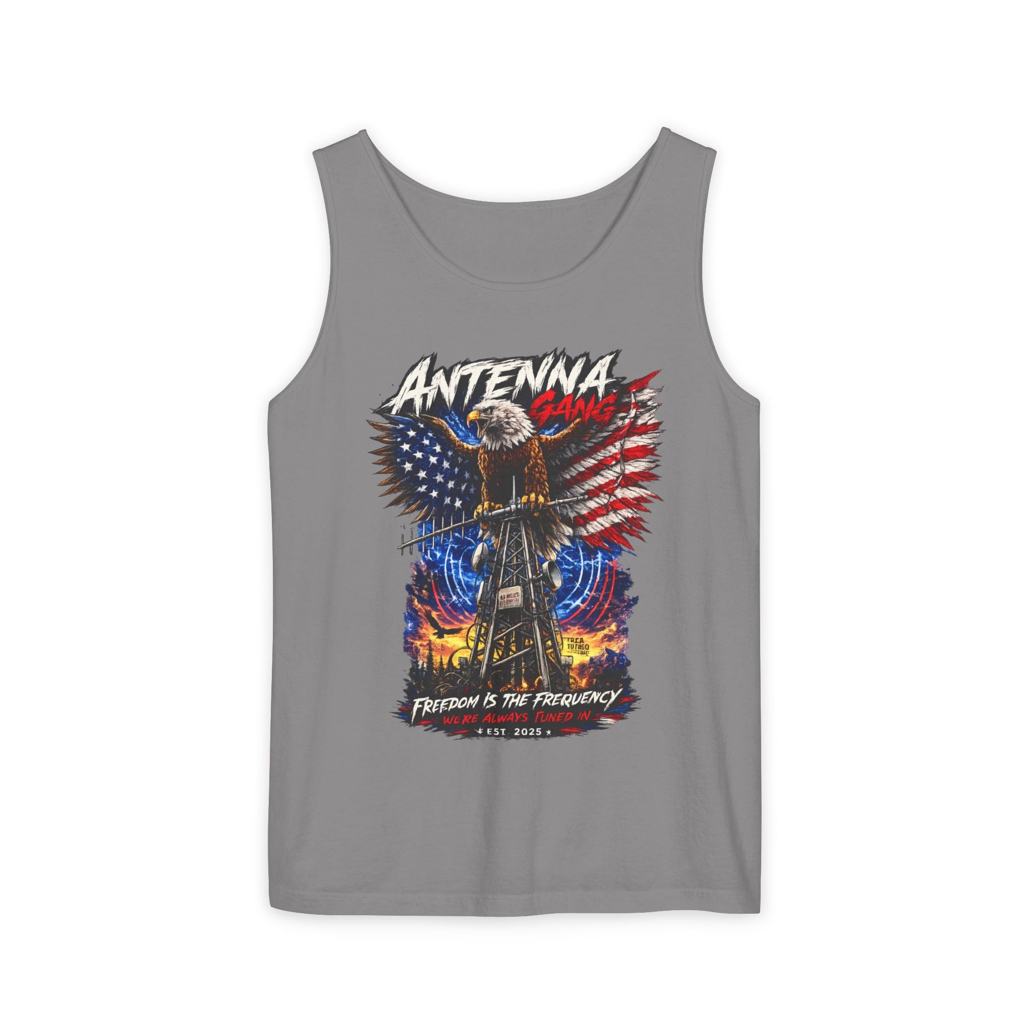 Antenna Gang Patriotic Tank Top Freedom Is The Frequency