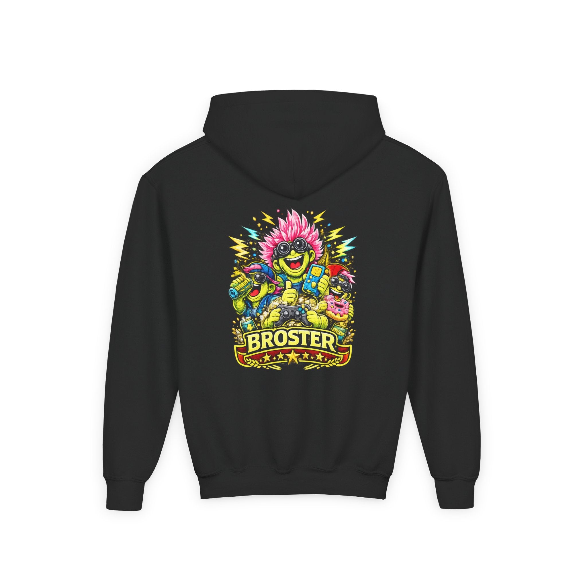 Colorful 'Broster' Monster Youth Hoodie