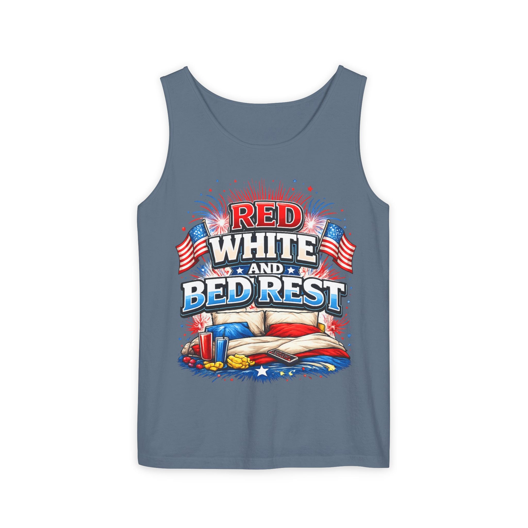 "Red White and Bed Rest" Tank Top