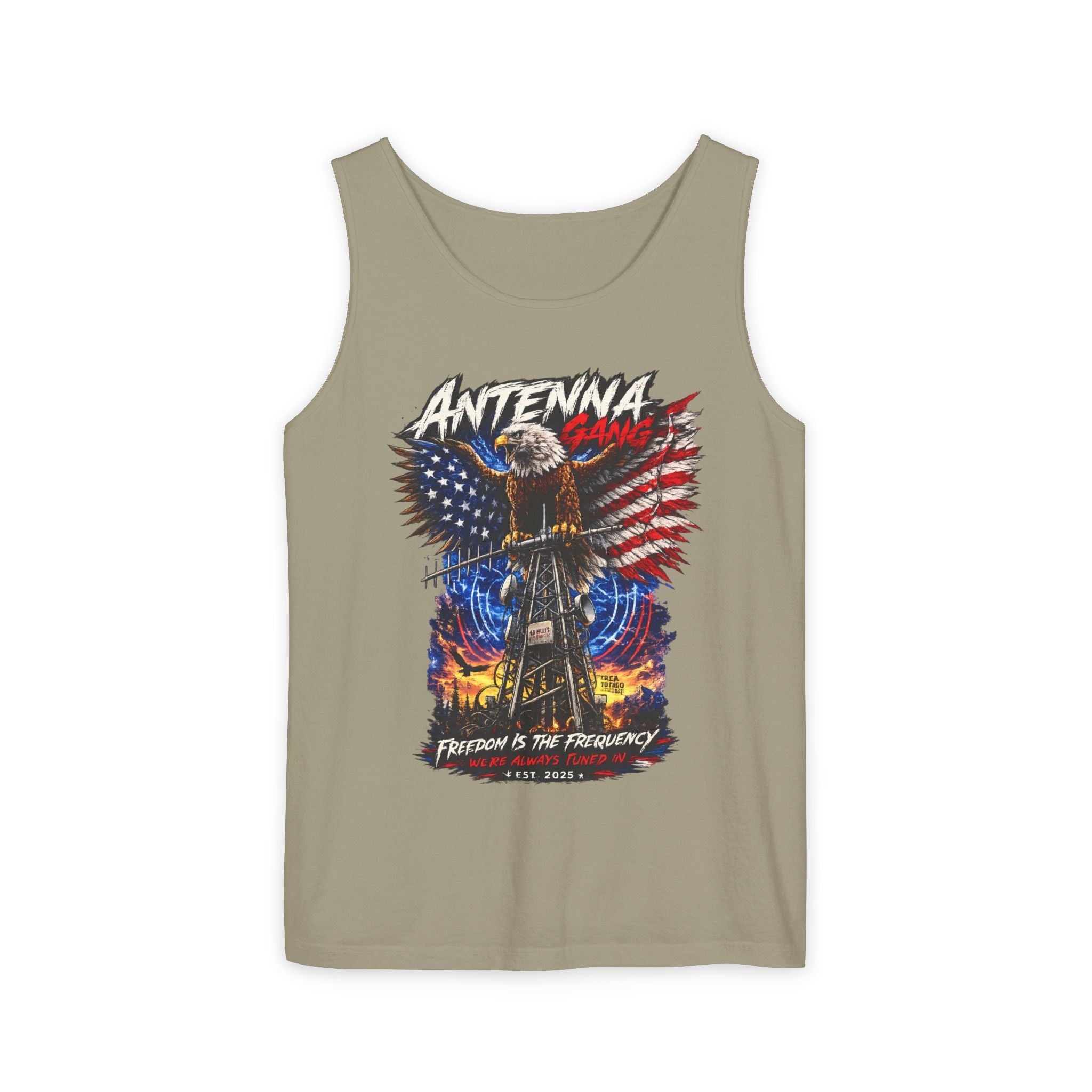 Antenna Gang Patriotic Tank Top Freedom Is The Frequency