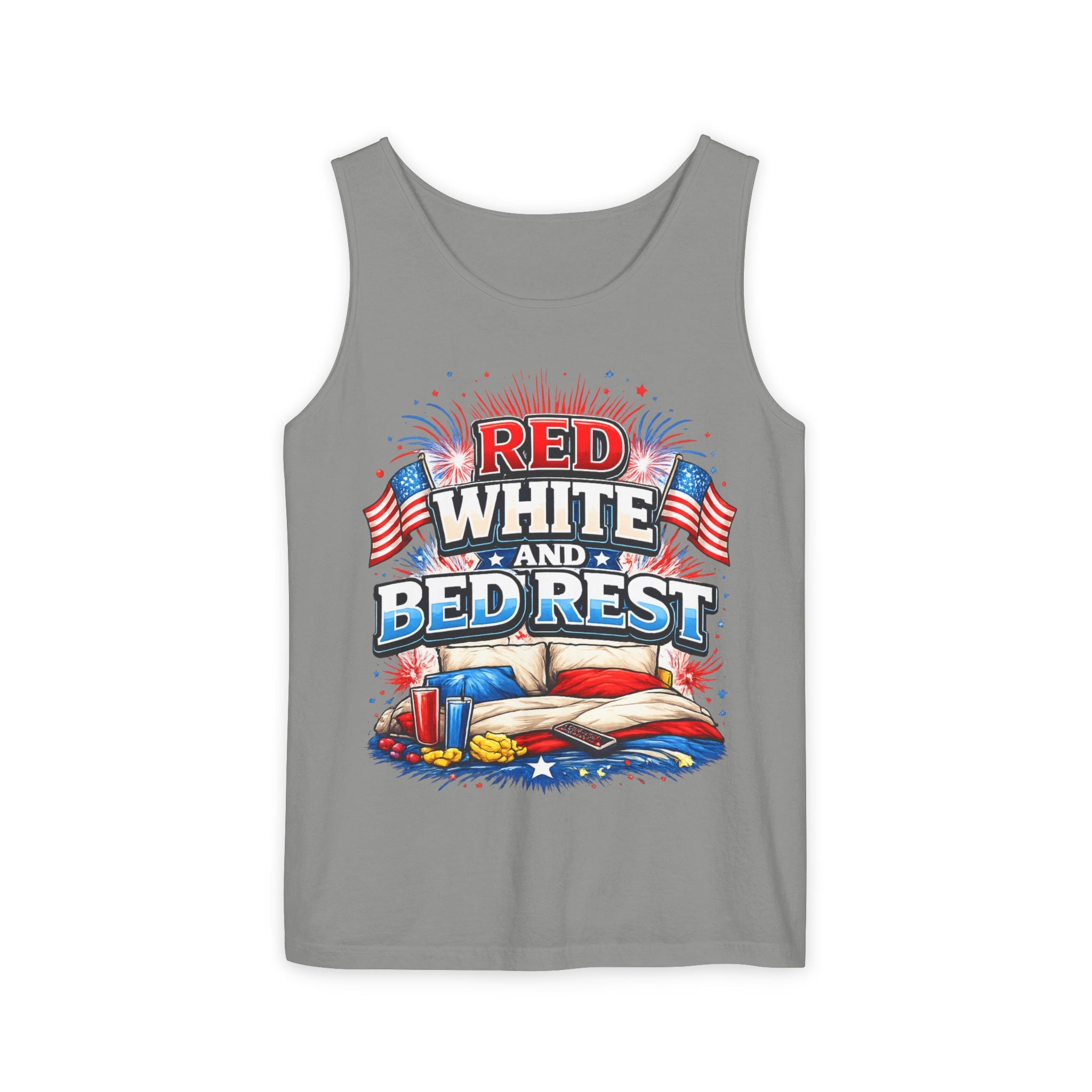 "Red White and Bed Rest" Tank Top