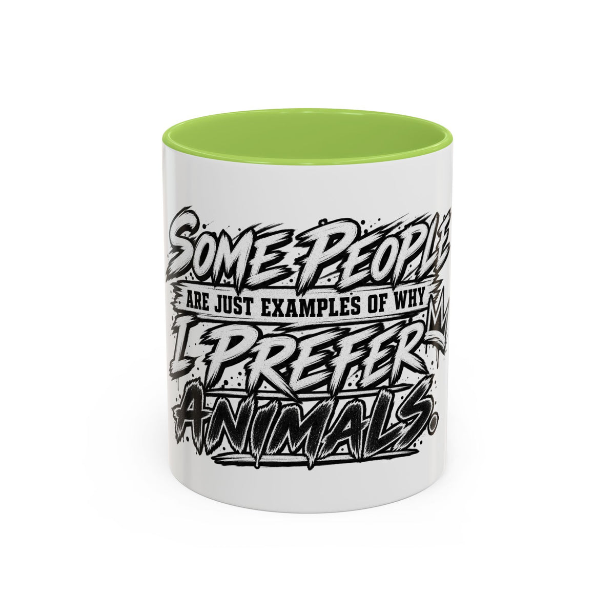 'I Prefer Animals' Accent Coffee Mug