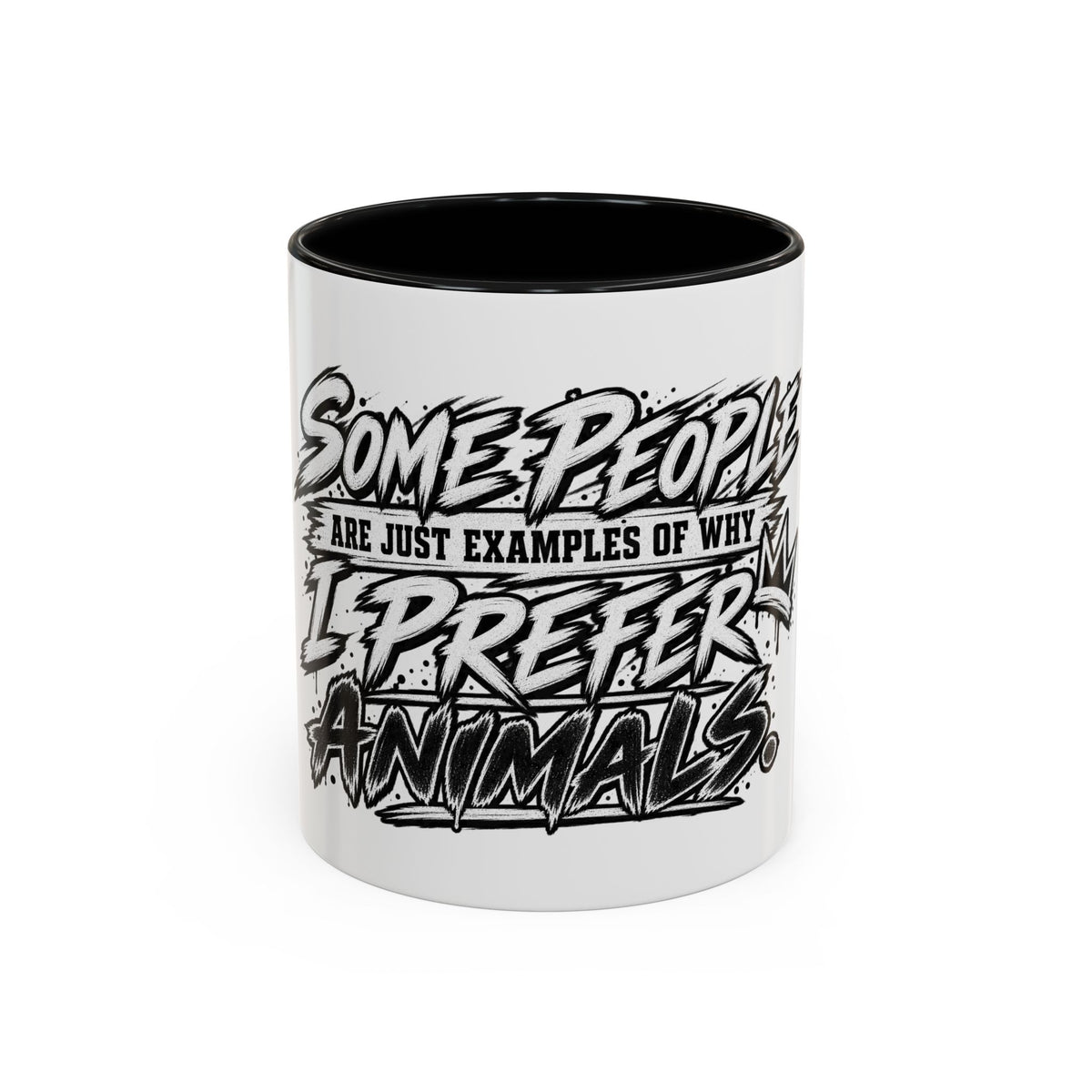 'I Prefer Animals' Accent Coffee Mug