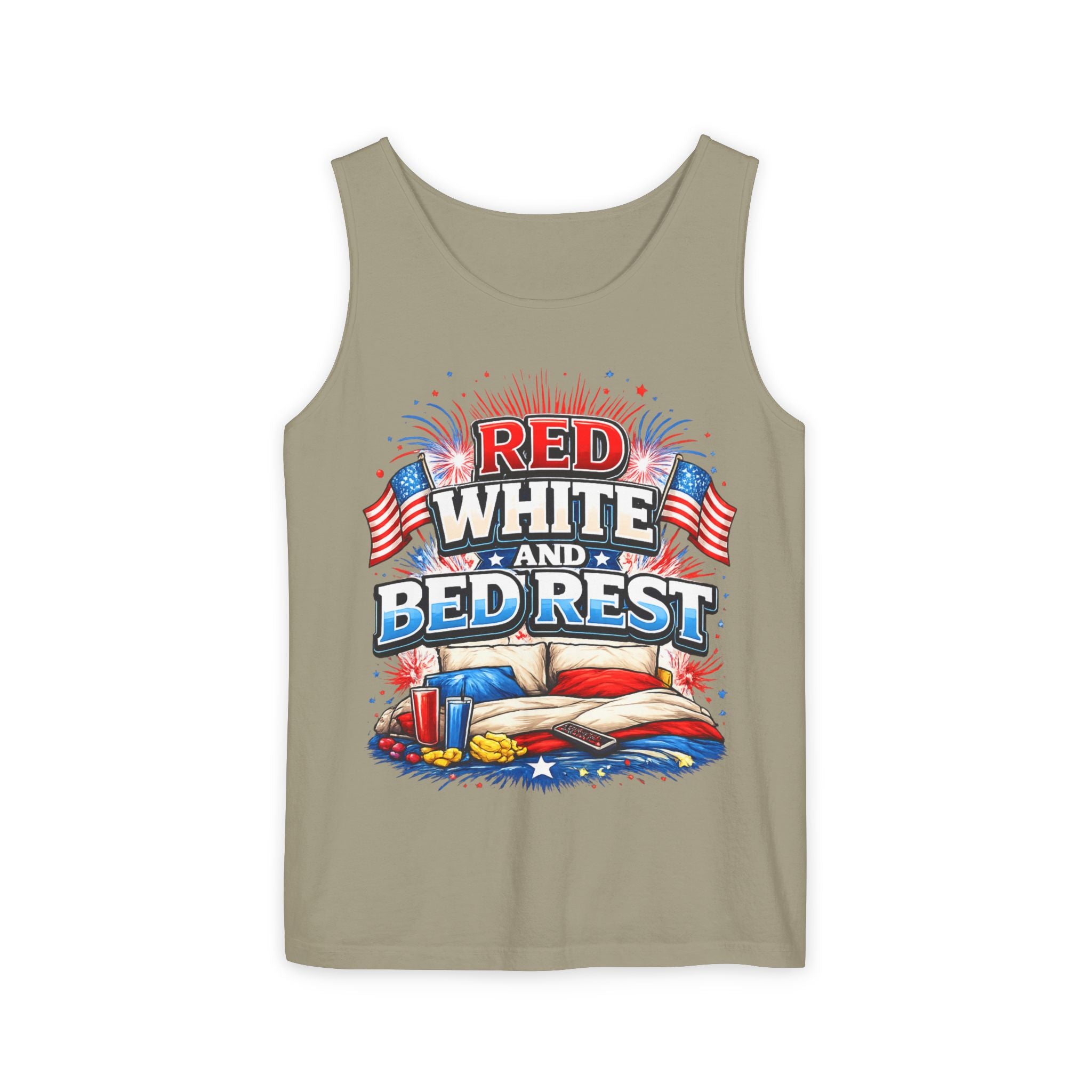 "Red White and Bed Rest" Tank Top