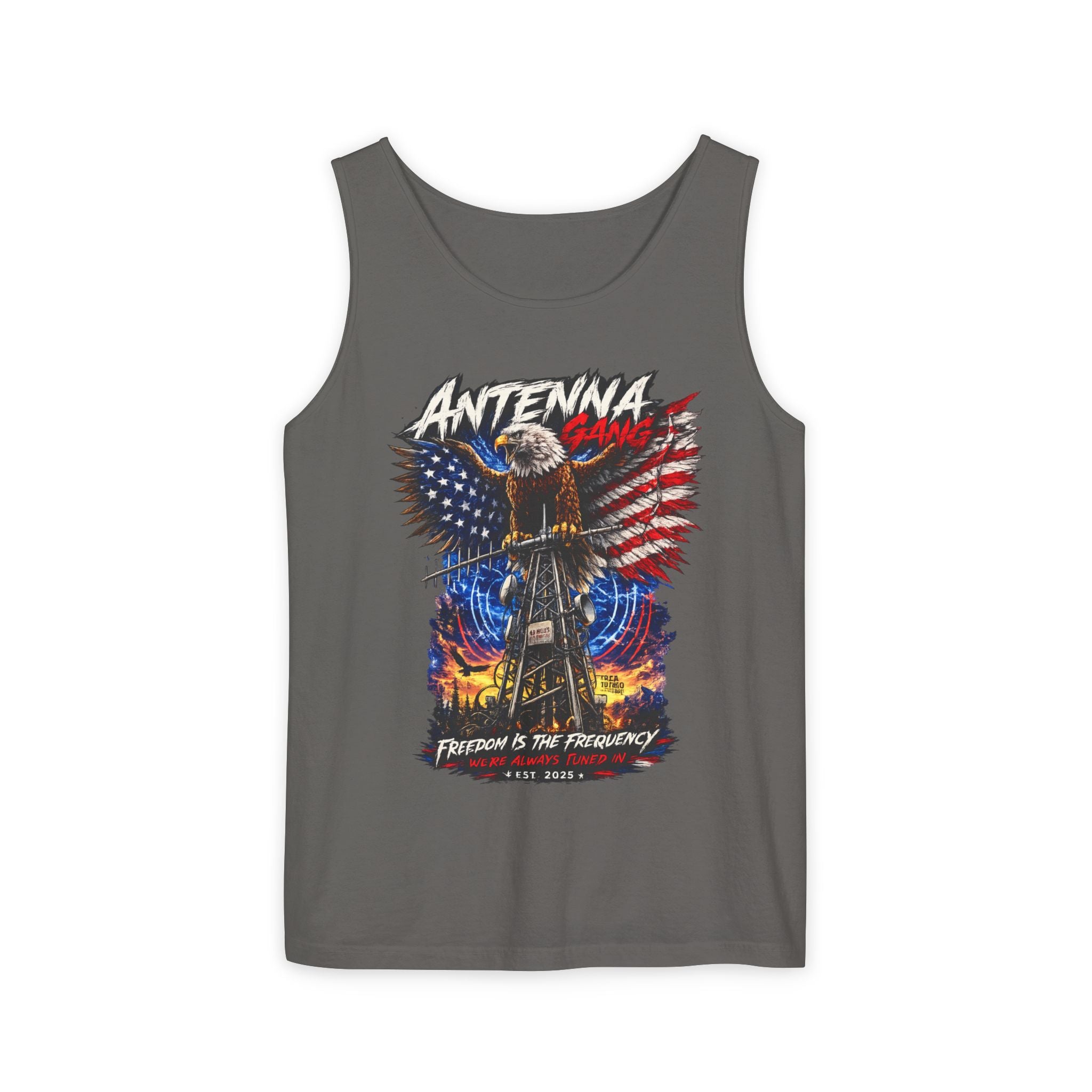 Antenna Gang Patriotic Tank Top Freedom Is The Frequency