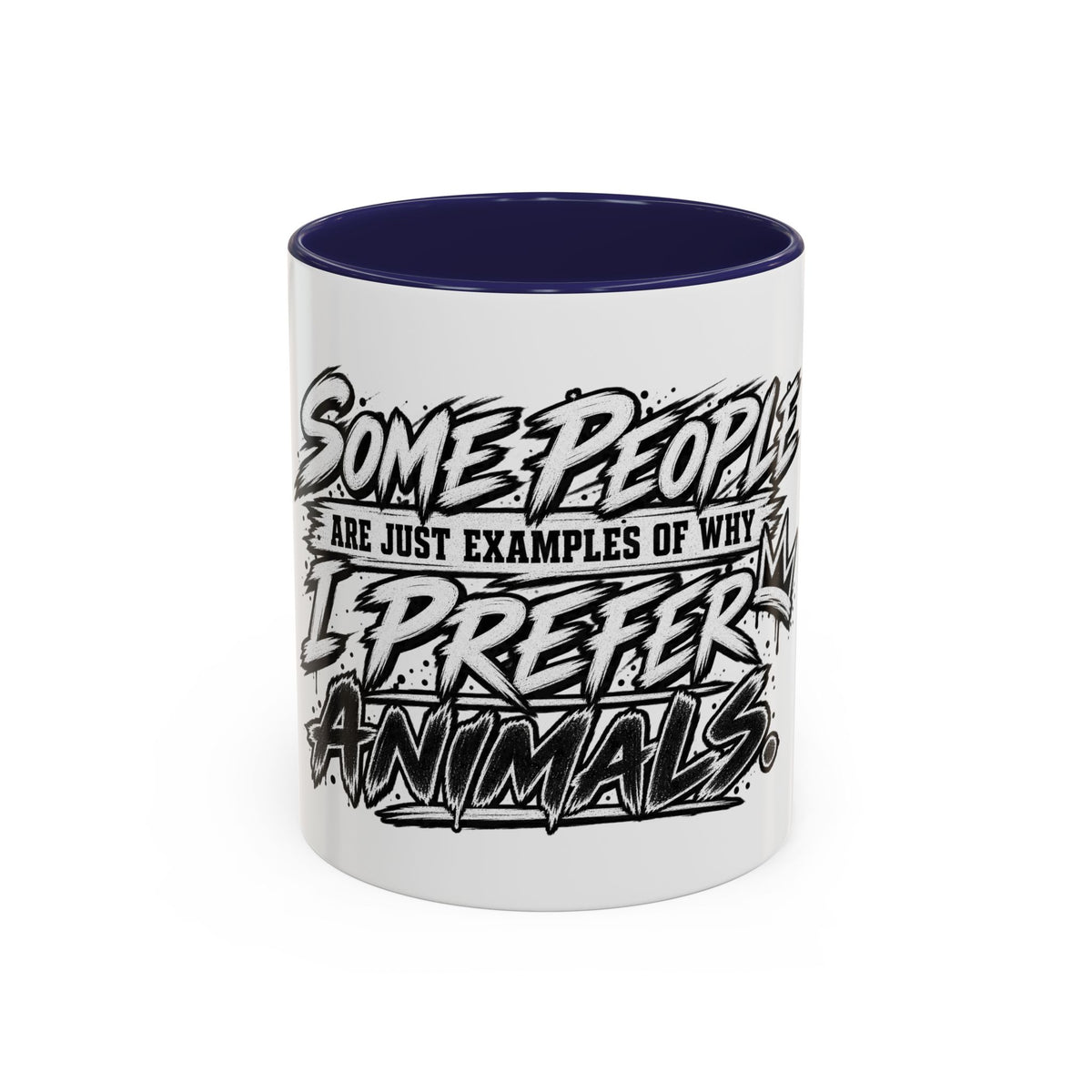 'I Prefer Animals' Accent Coffee Mug