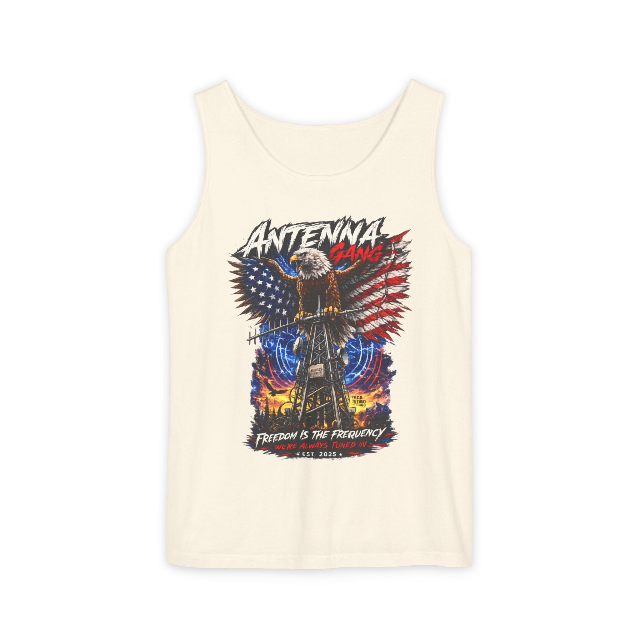Antenna Gang Patriotic Tank Top Freedom Is The Frequency