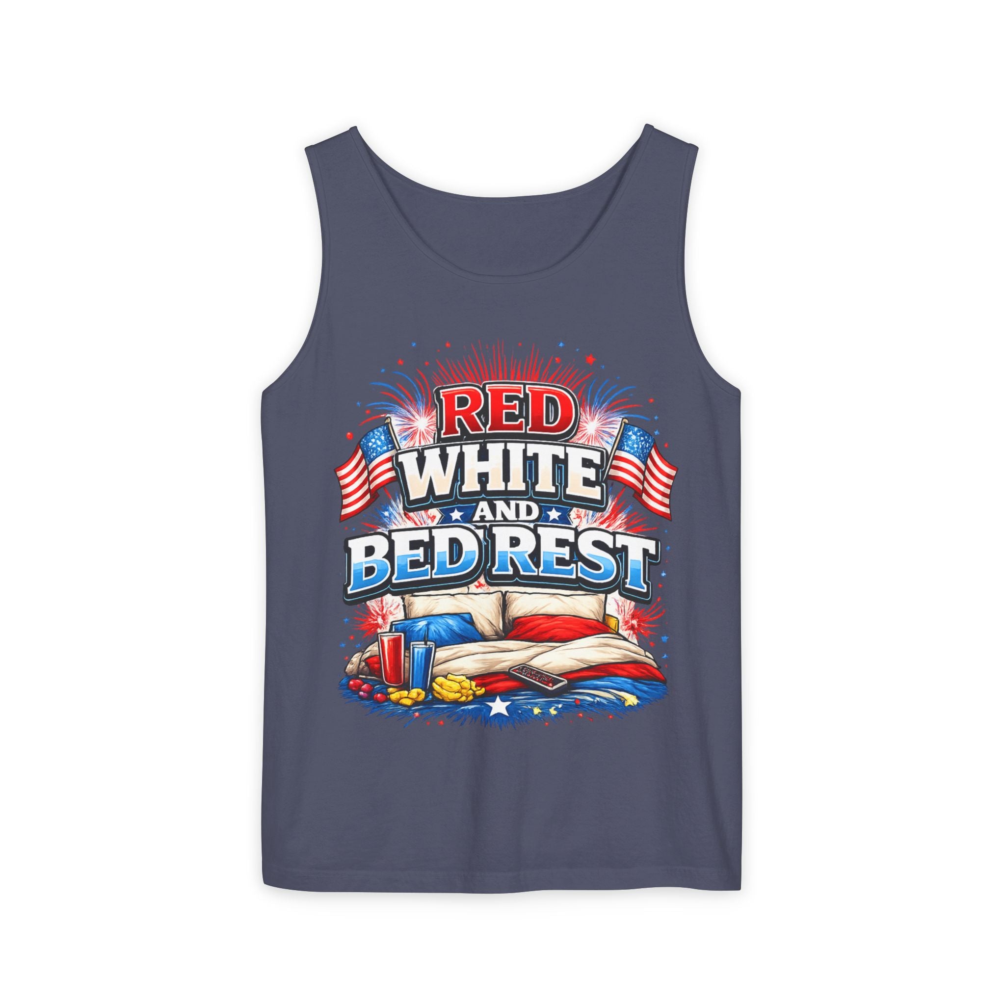 "Red White and Bed Rest" Tank Top