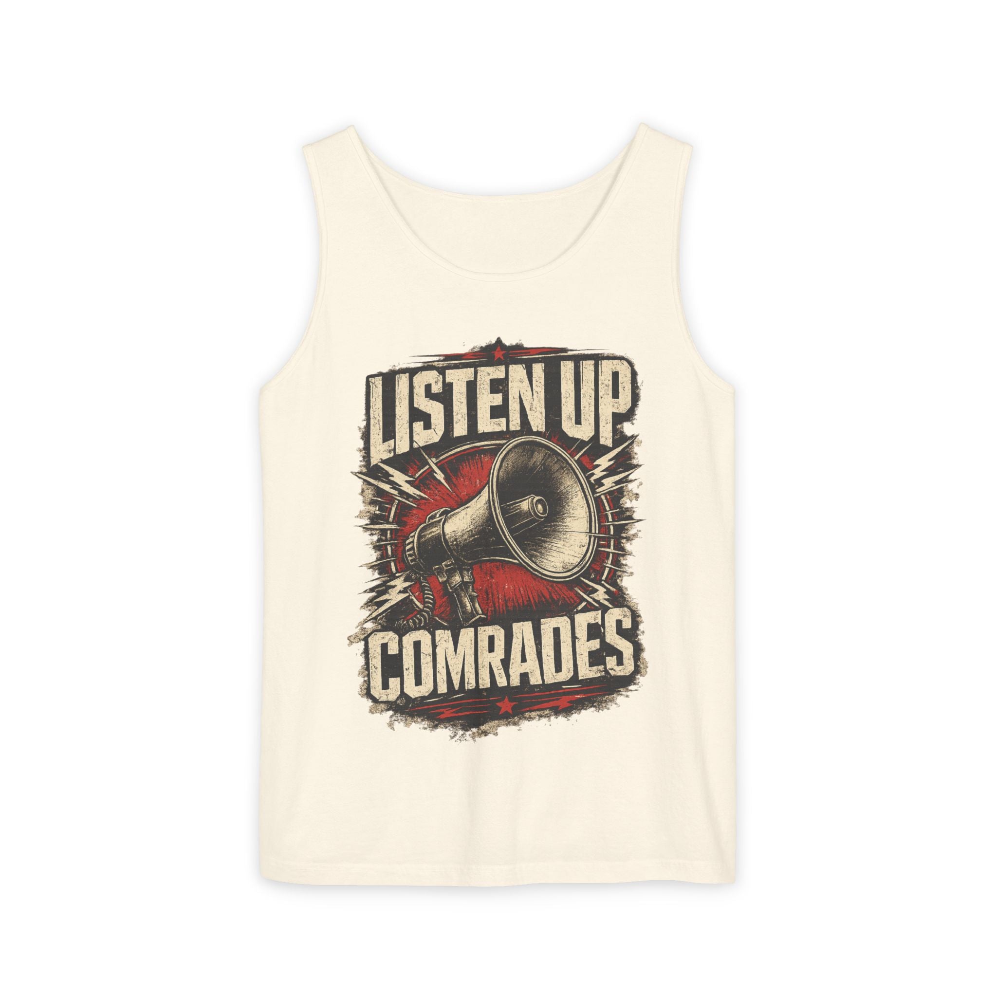Listen Up Comrades Vintage Megaphone Tank Top