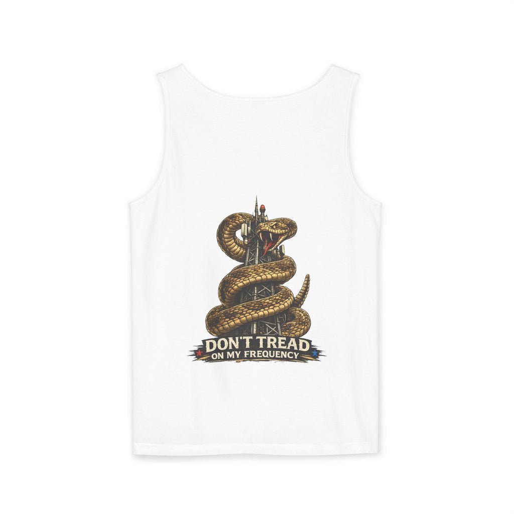 "Don't Tread on My Frequency" Snake Graphic Tank Top