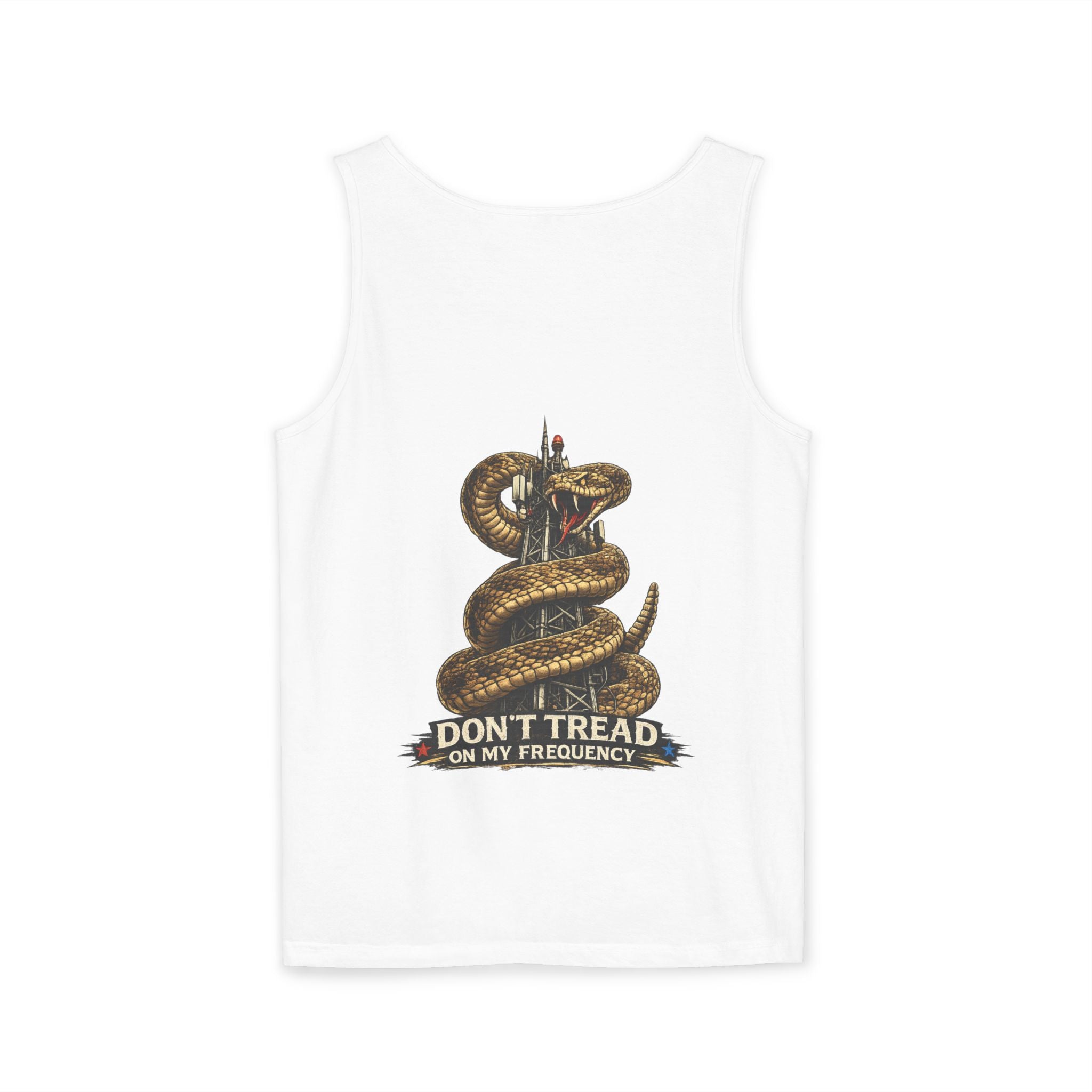 "Don't Tread on My Frequency" Snake Graphic Tank Top