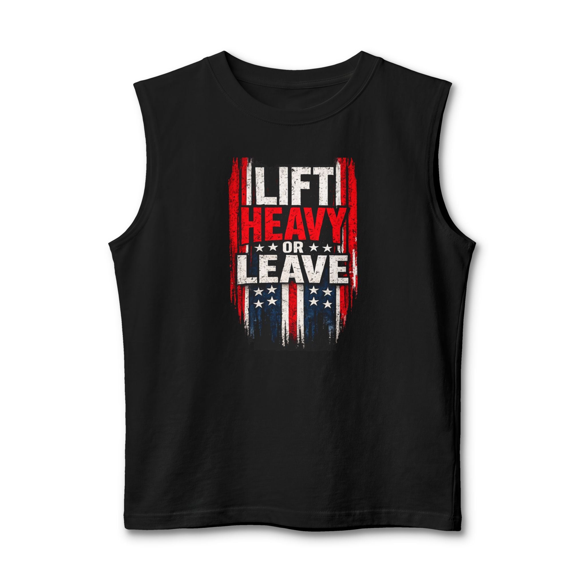 Lift Heavy or Leave American Flag Muscle Shirt