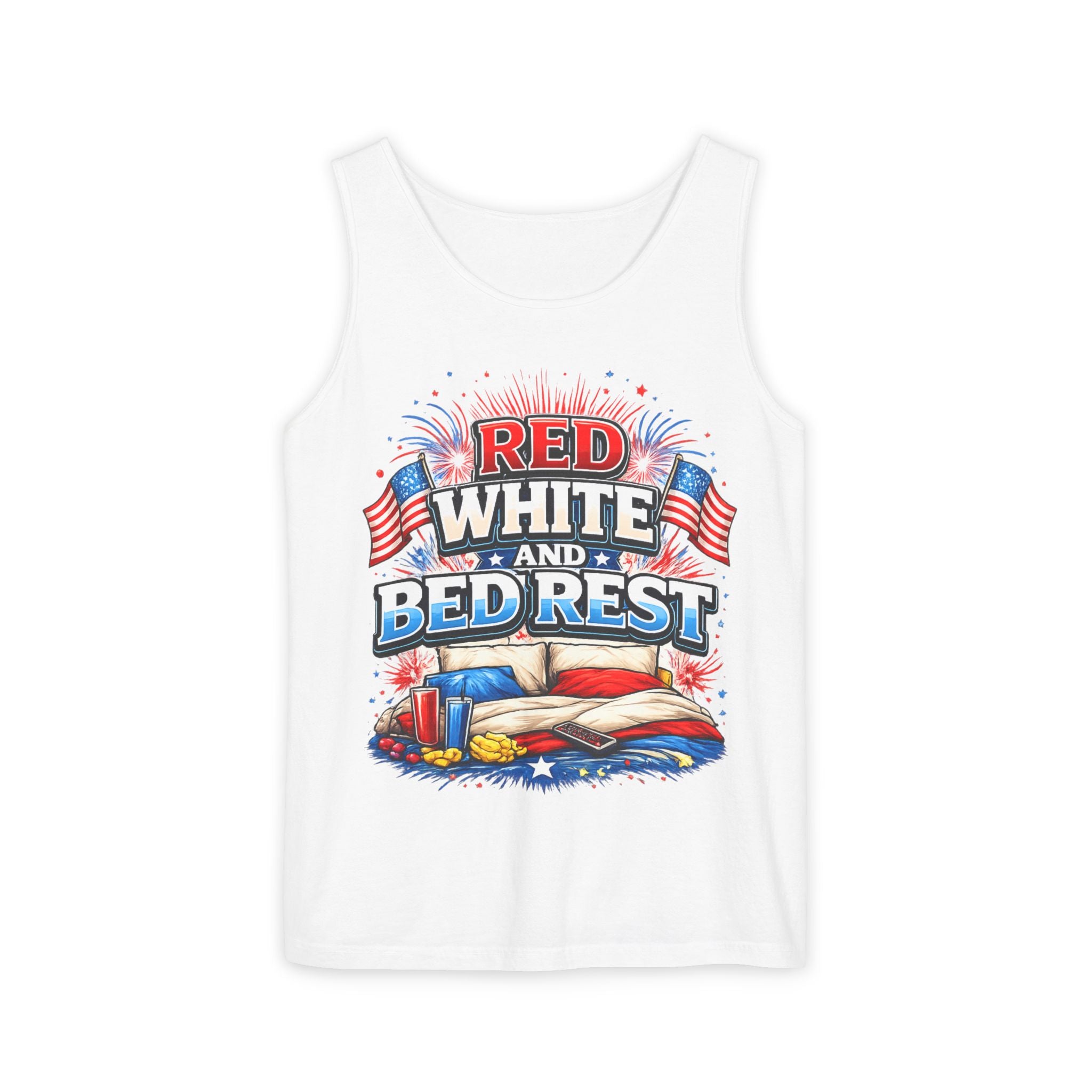 "Red White and Bed Rest" Tank Top